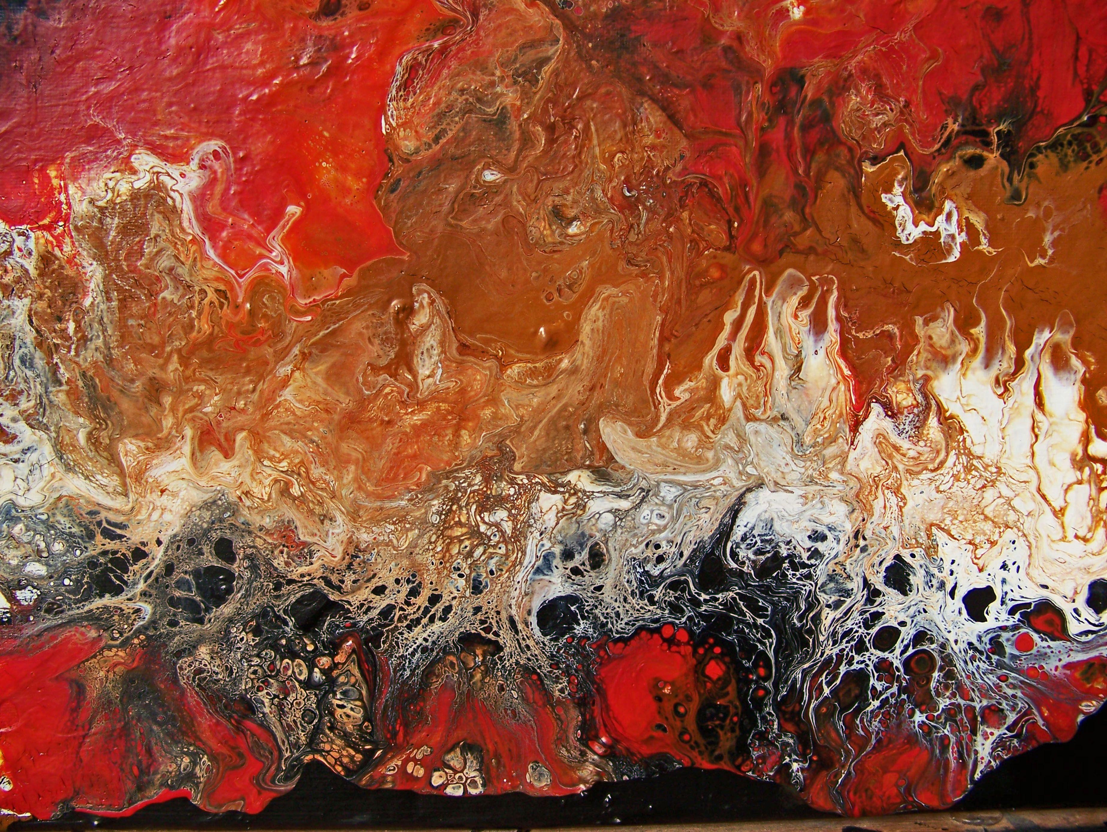 La notte chiama II, Pittura, Acrilico su tela - Abstract Painting Marrone di Jo Moore