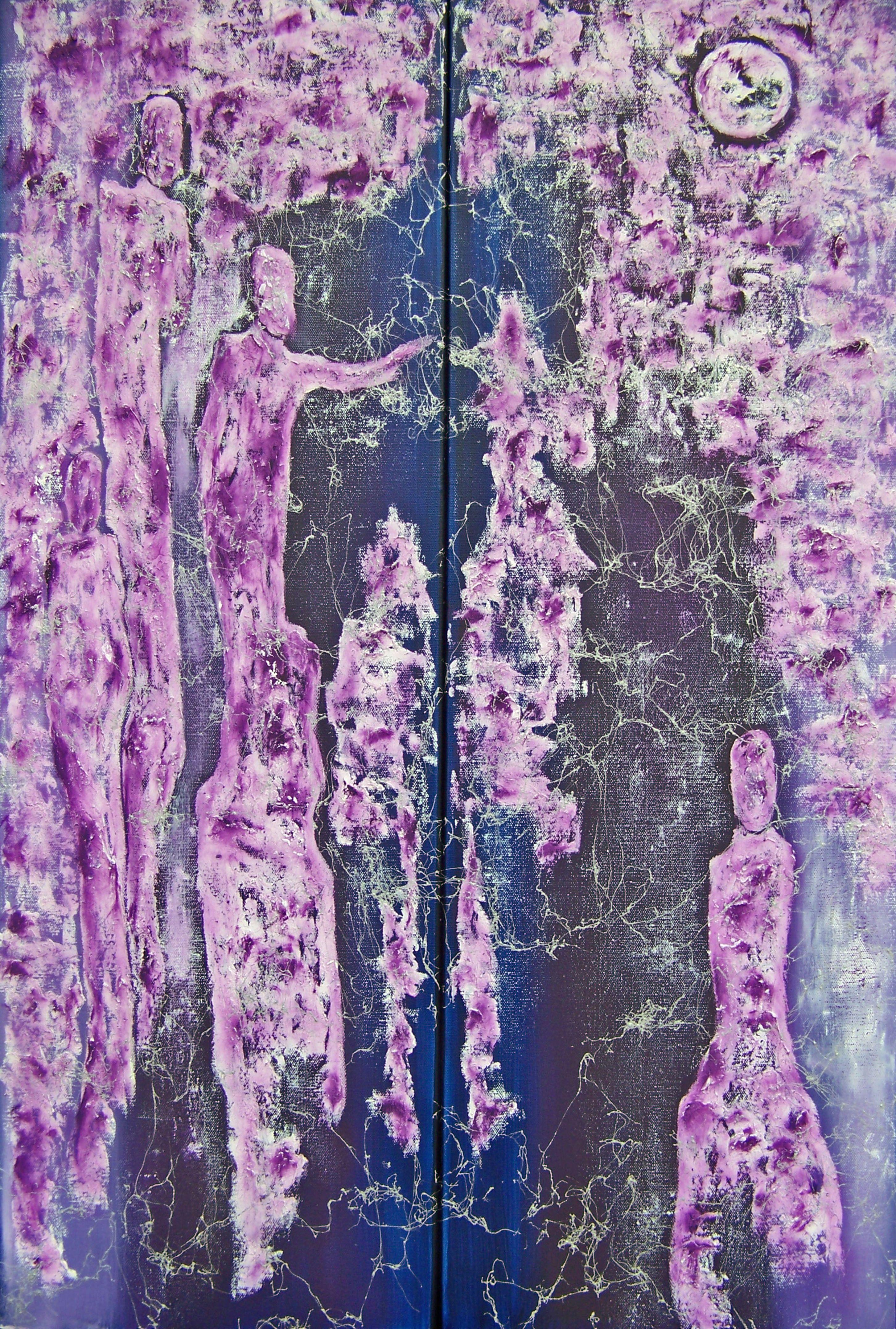 Jo Moore Abstract Painting - Reason to Believe---diptych, Painting, Oil on Canvas