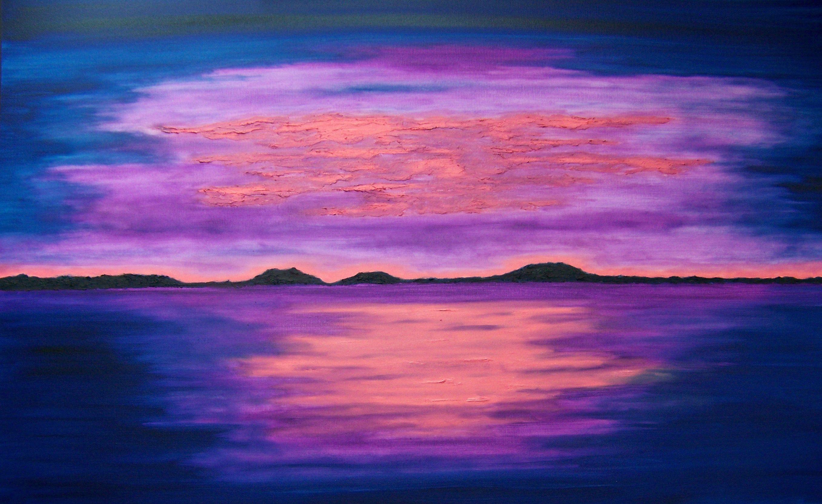 Softly into the Night II, Paintin`g, Oil on Canvas - Painting by Jo Moore