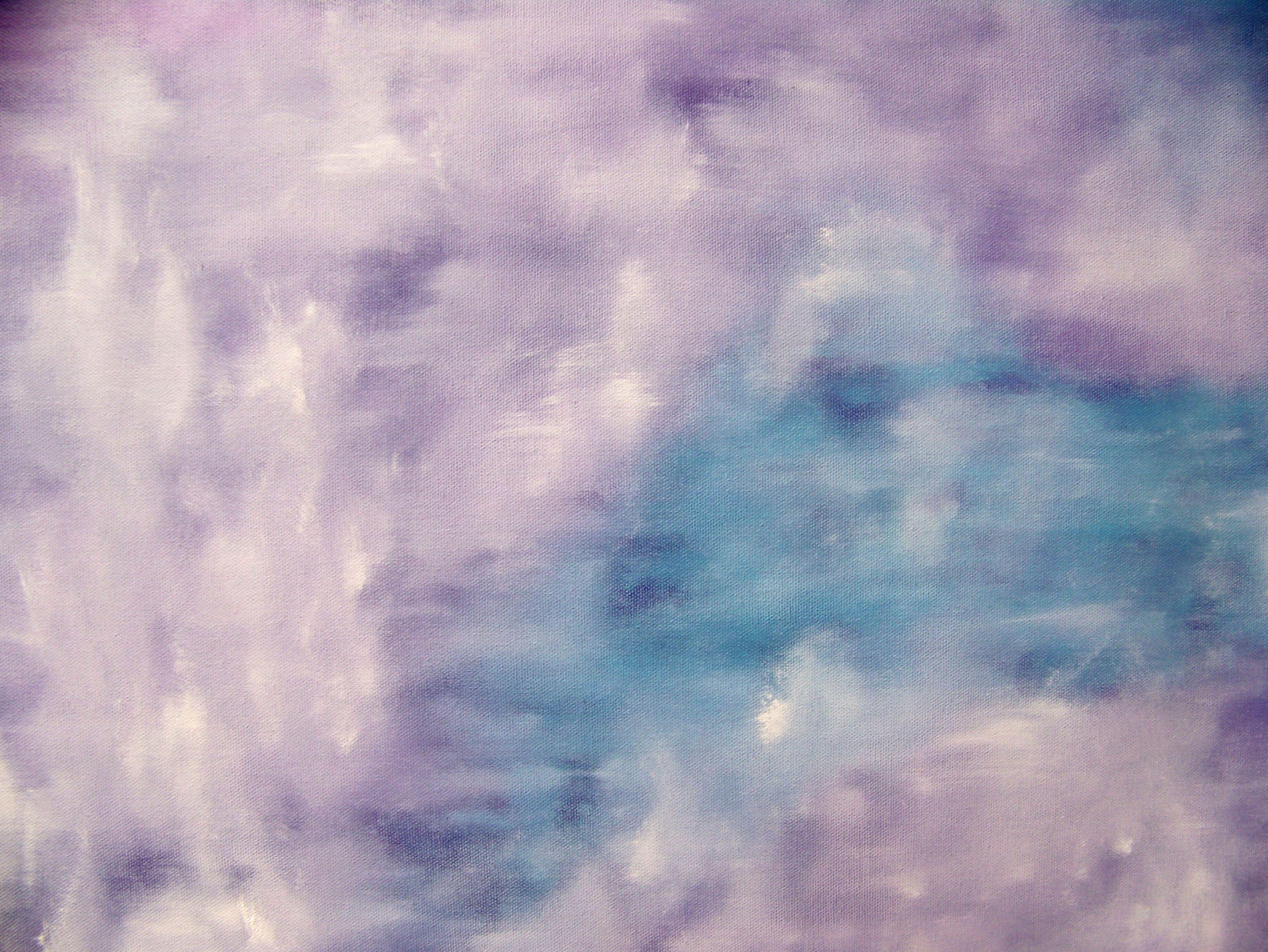 Softly Waking in Blue and Lavender, Painting, Oil on Canvas - Gray Abstract Painting by Jo Moore