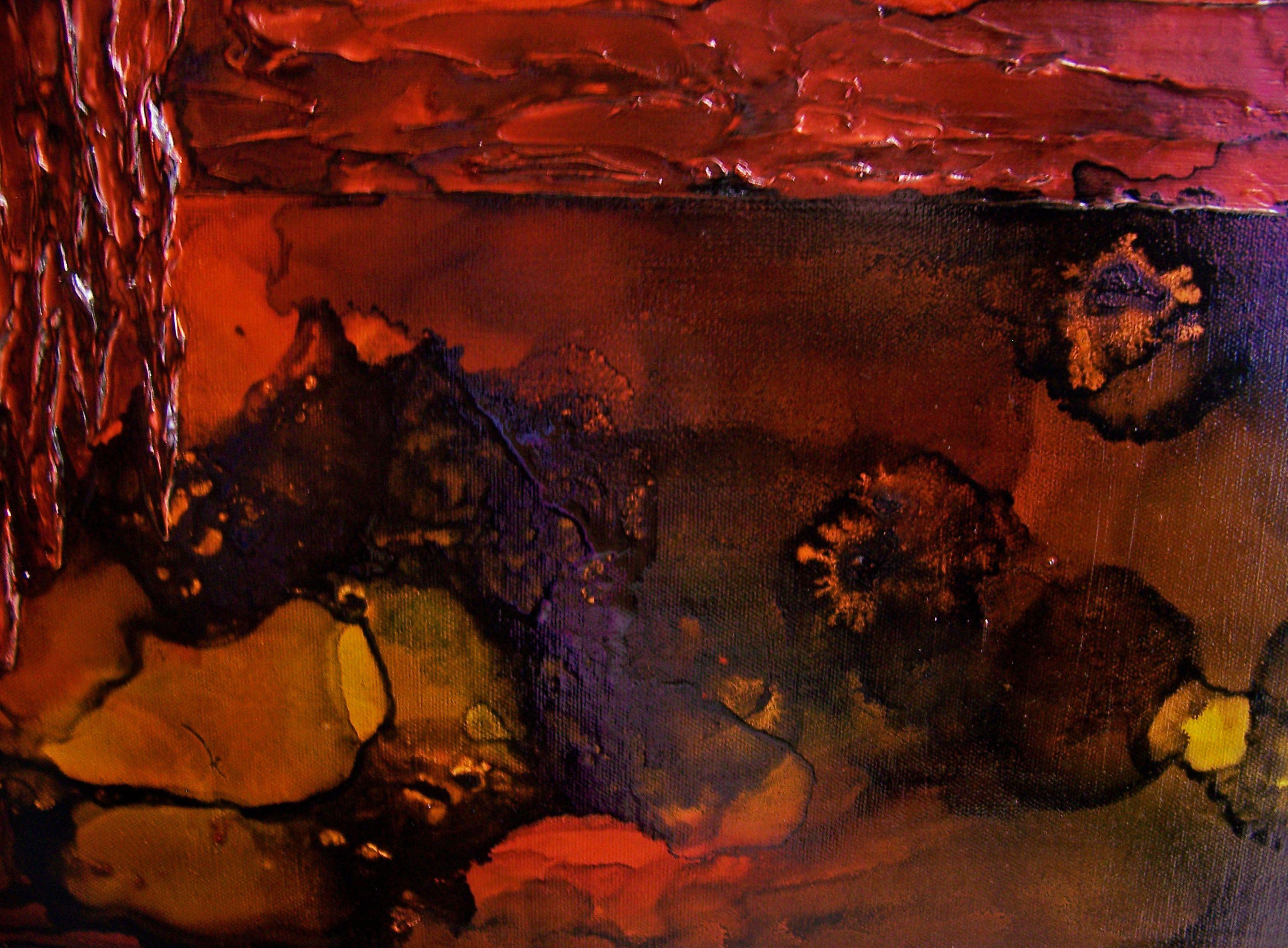 The Bronze Age, Painting, Oil on Canvas - Brown Abstract Painting by Jo Moore