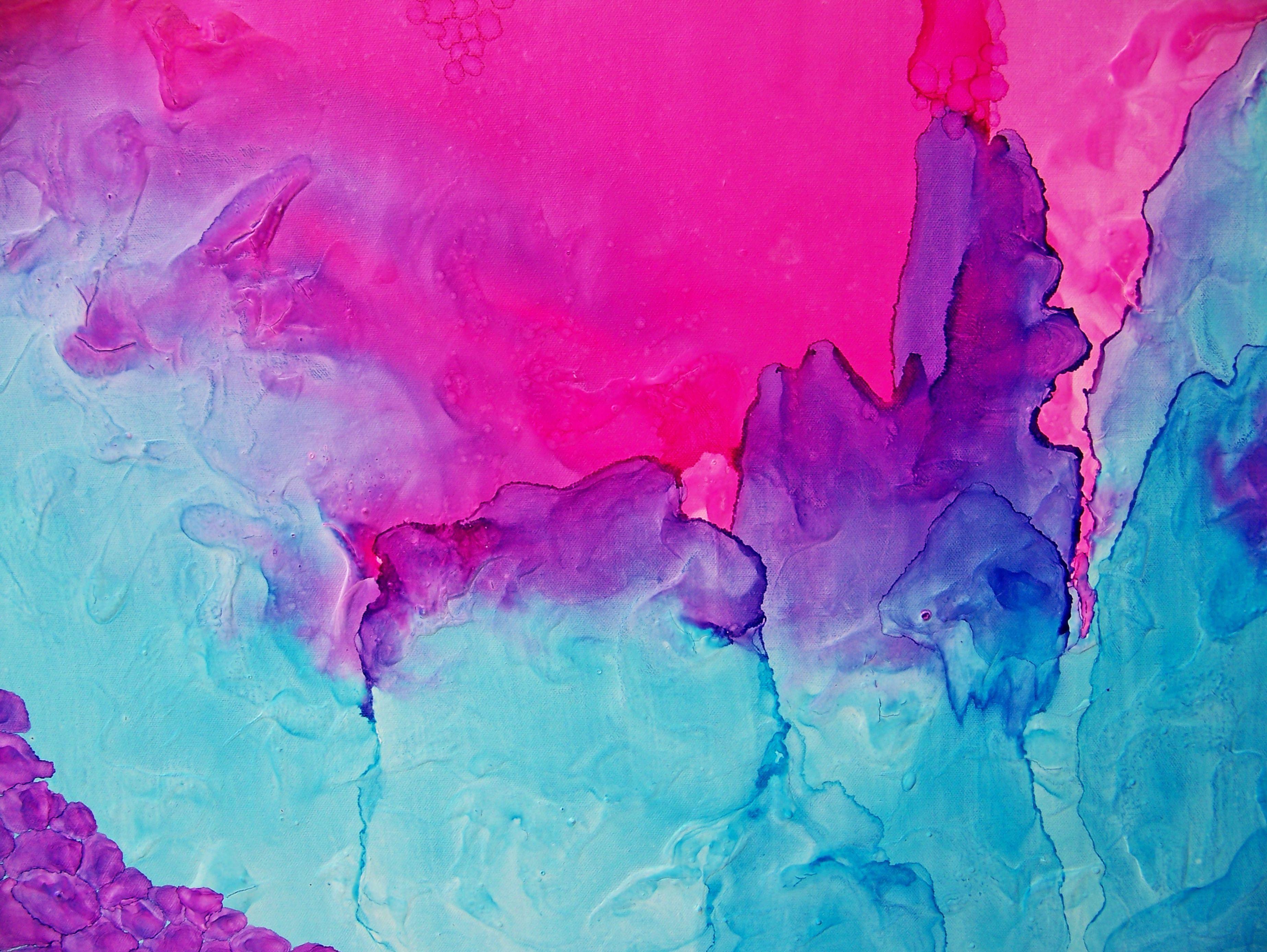 L'accordo segreto, Pittura, Olio su tela - Abstract Painting Viola di Jo Moore