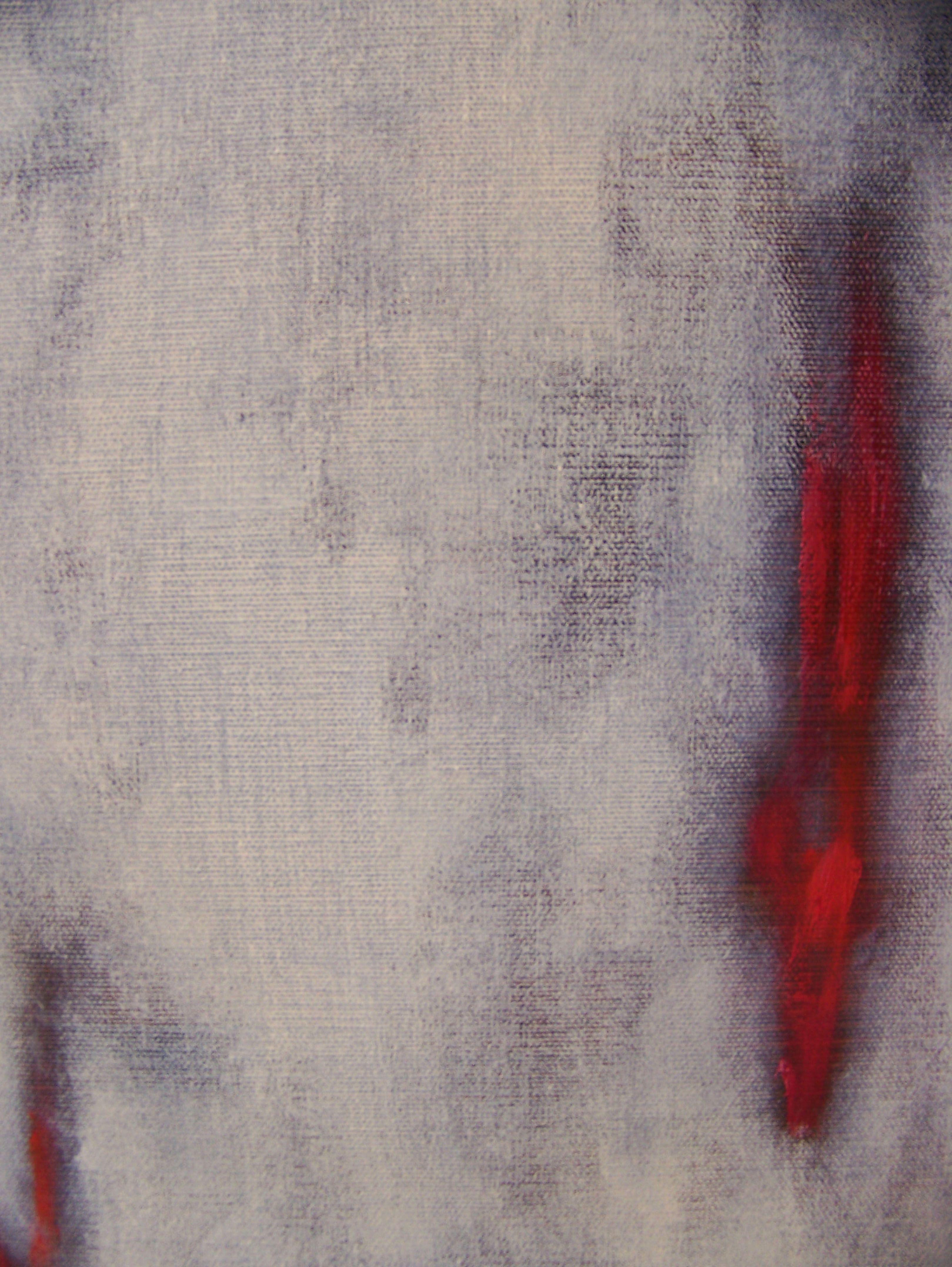 Tres Rojos, Pittura, Olio su tela - Abstract Painting Nero di Jo Moore