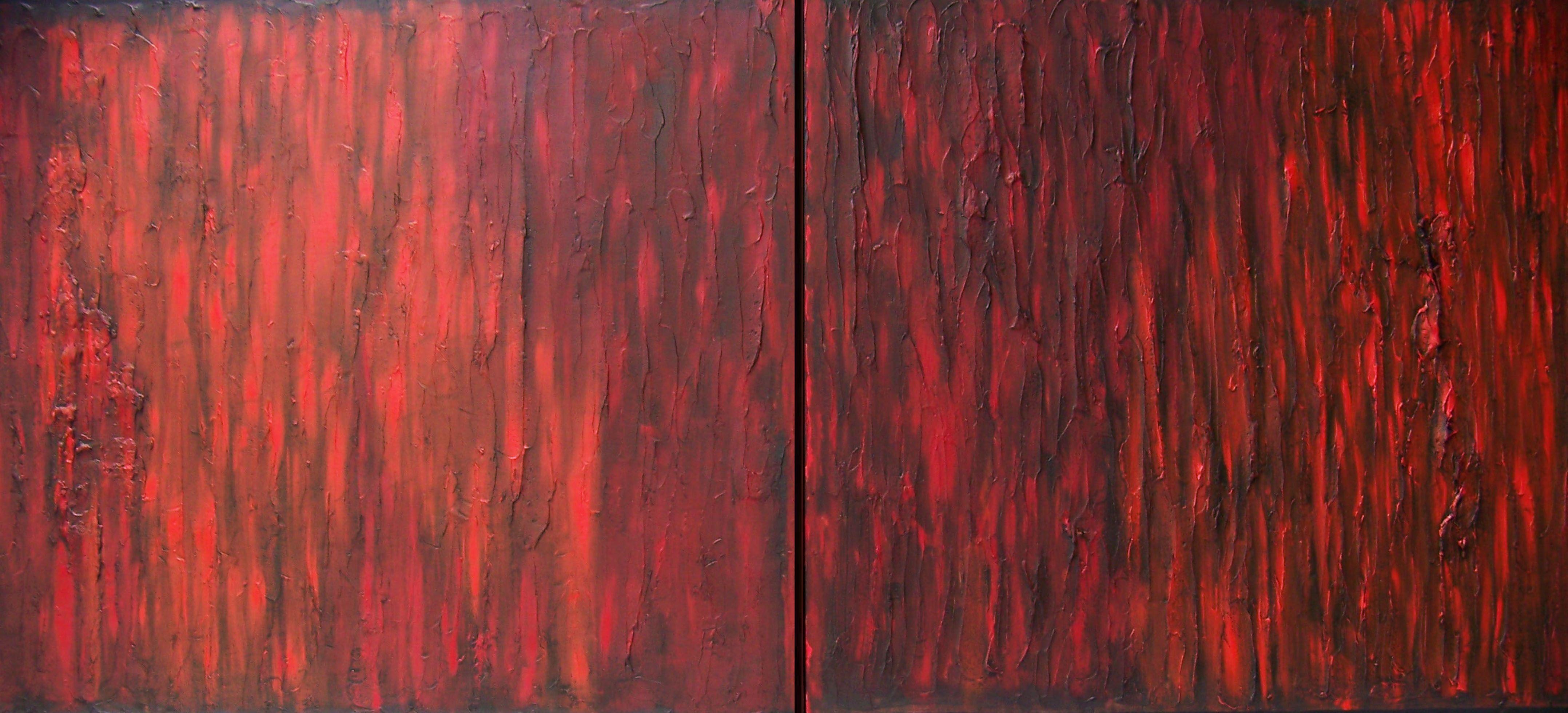 Jo Moore Abstract Painting - We'll Always Have September--diptych, Painting, Oil on Wood Panel