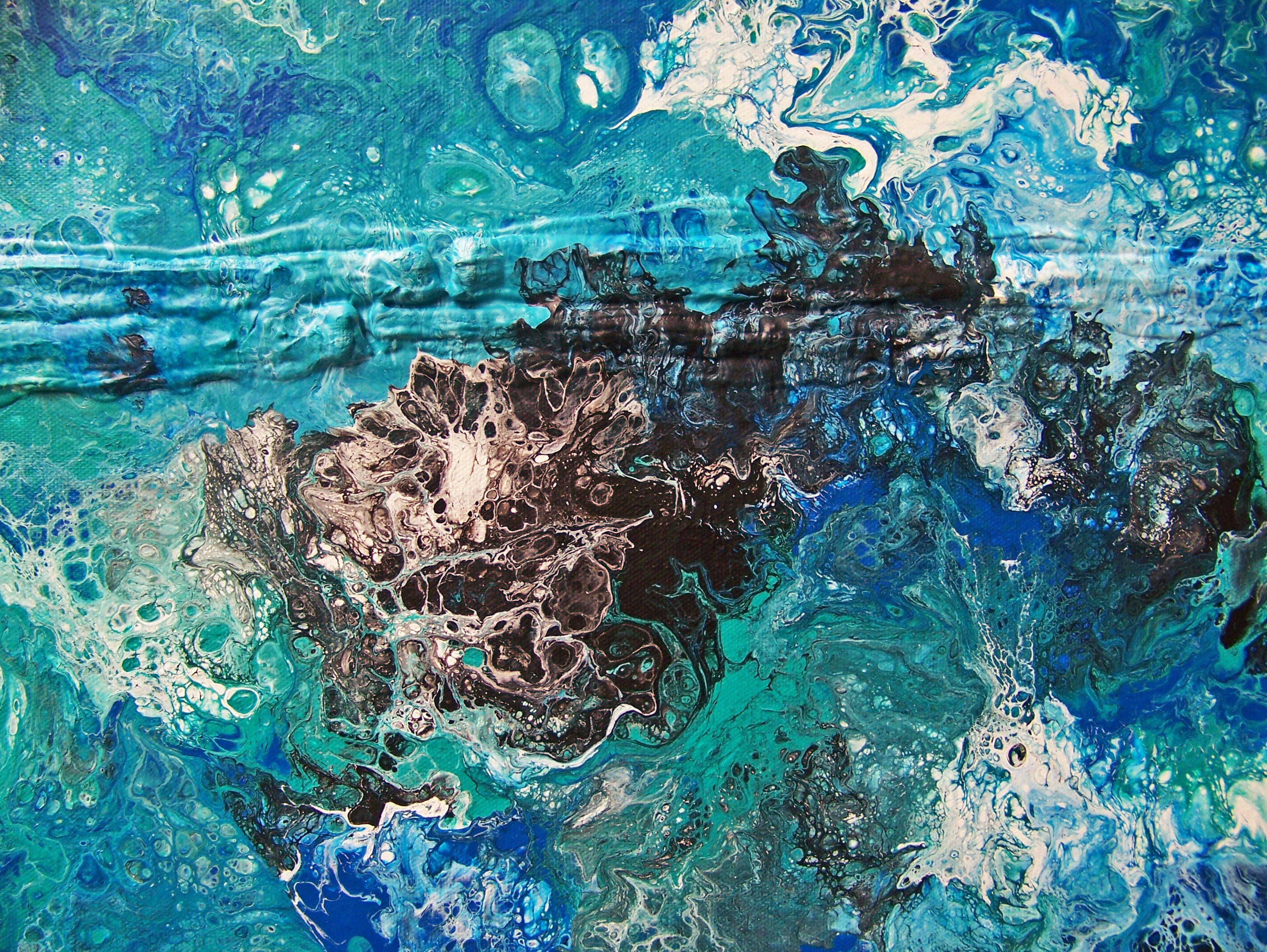 Dove si librano gli angeli IV, Pittura, Acrilico su tela - Abstract Painting Blu di Jo Moore