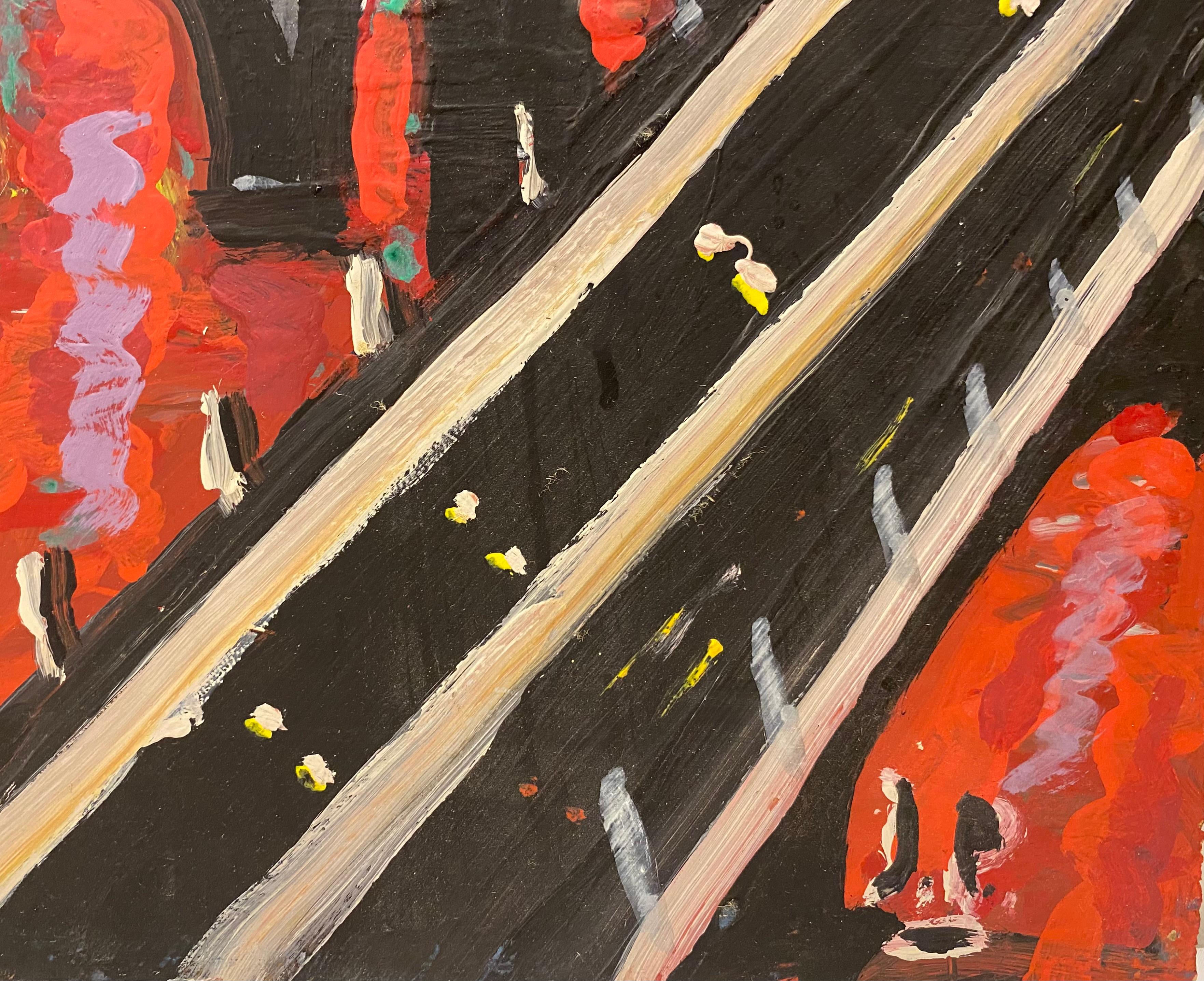 Peinture à l'huile contemporaine de Jo Patch intitulée « River Rouge » ou « River Red » en vente 2