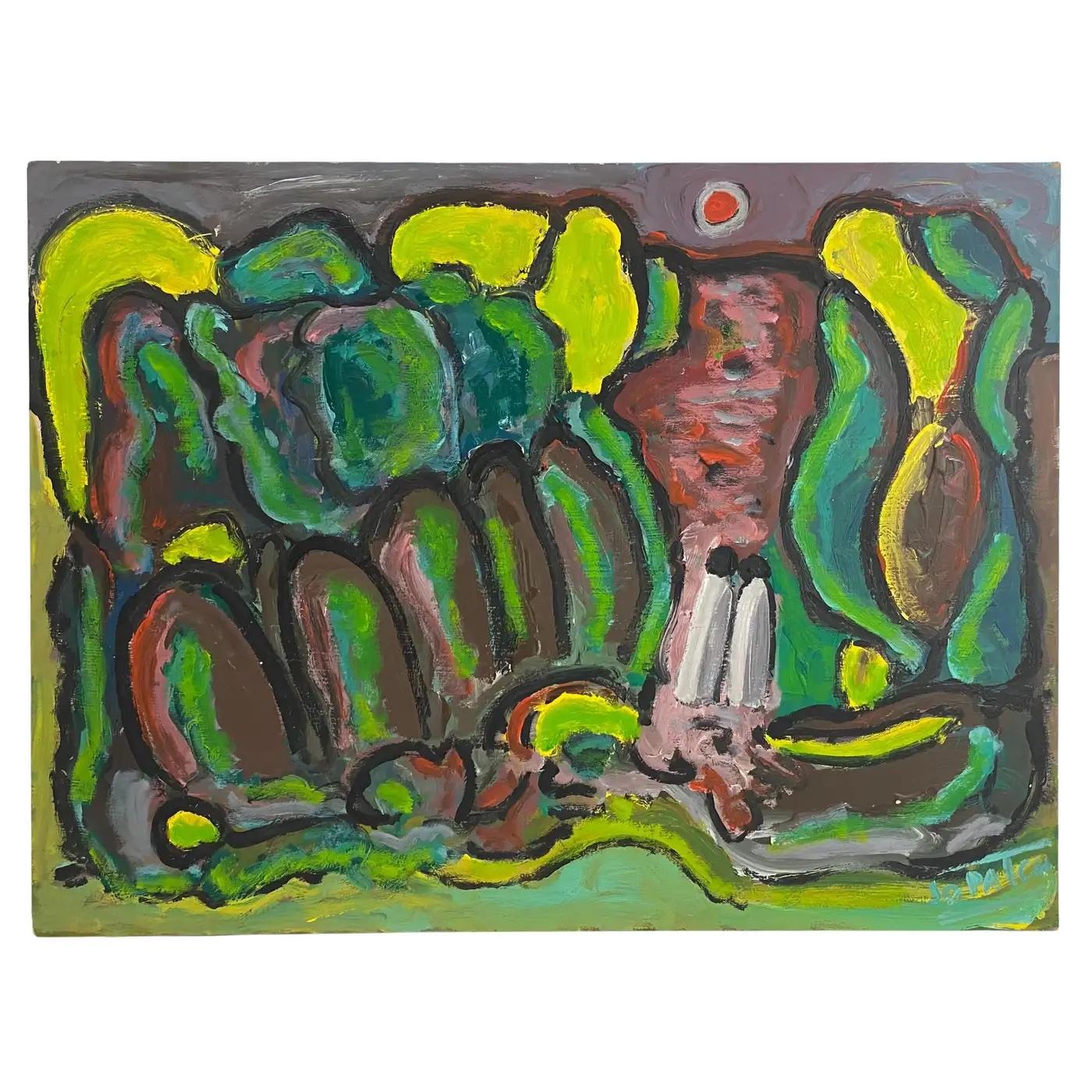 Jo Patch, Öl auf Karton, Gemälde im Angebot 4