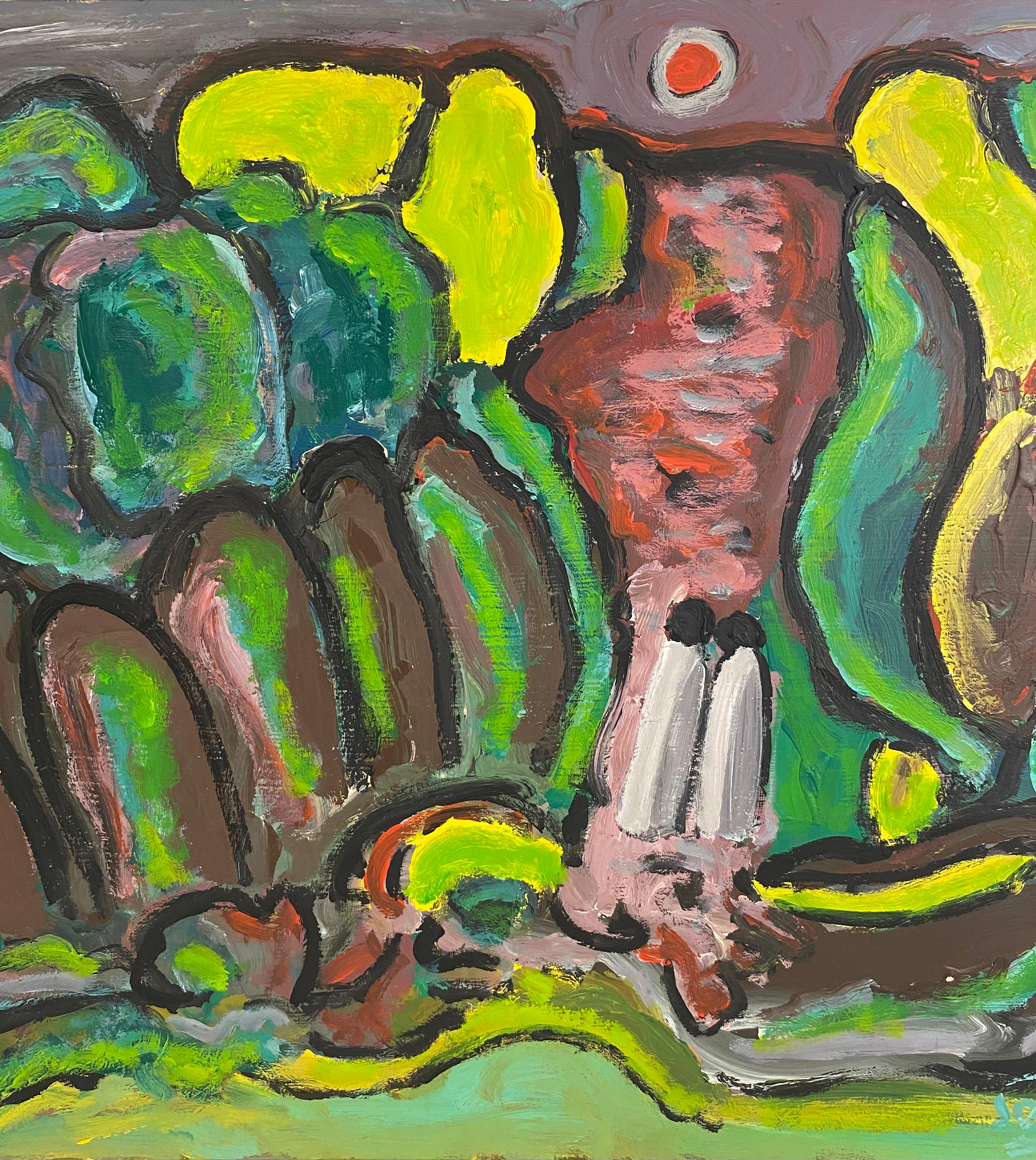 Belga Jo Patch Pittura olio su tavola in vendita