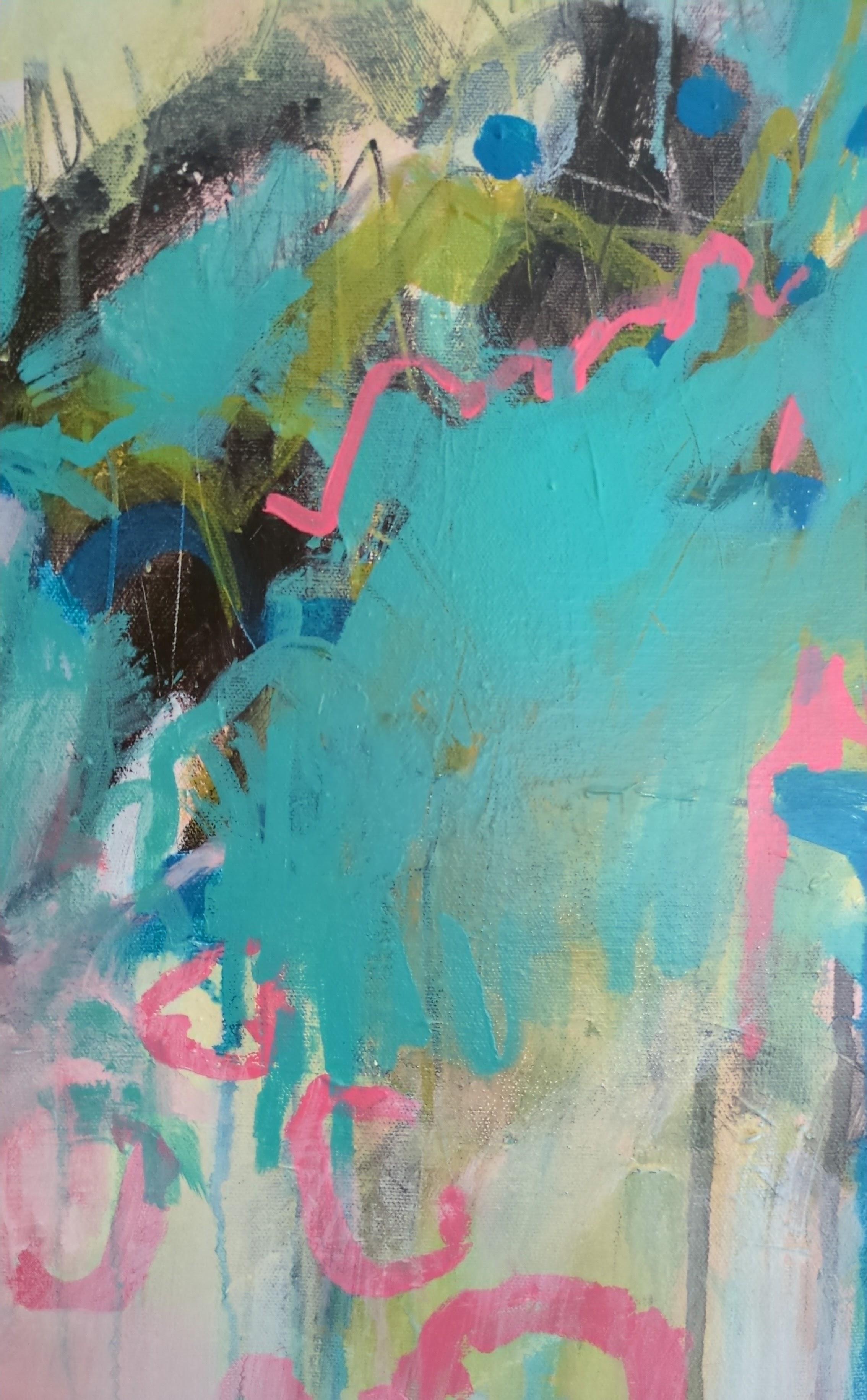 Díptico Vagabundeo de Papaya y Bígaro, Pinturas originales, Arte abstracto en venta 10