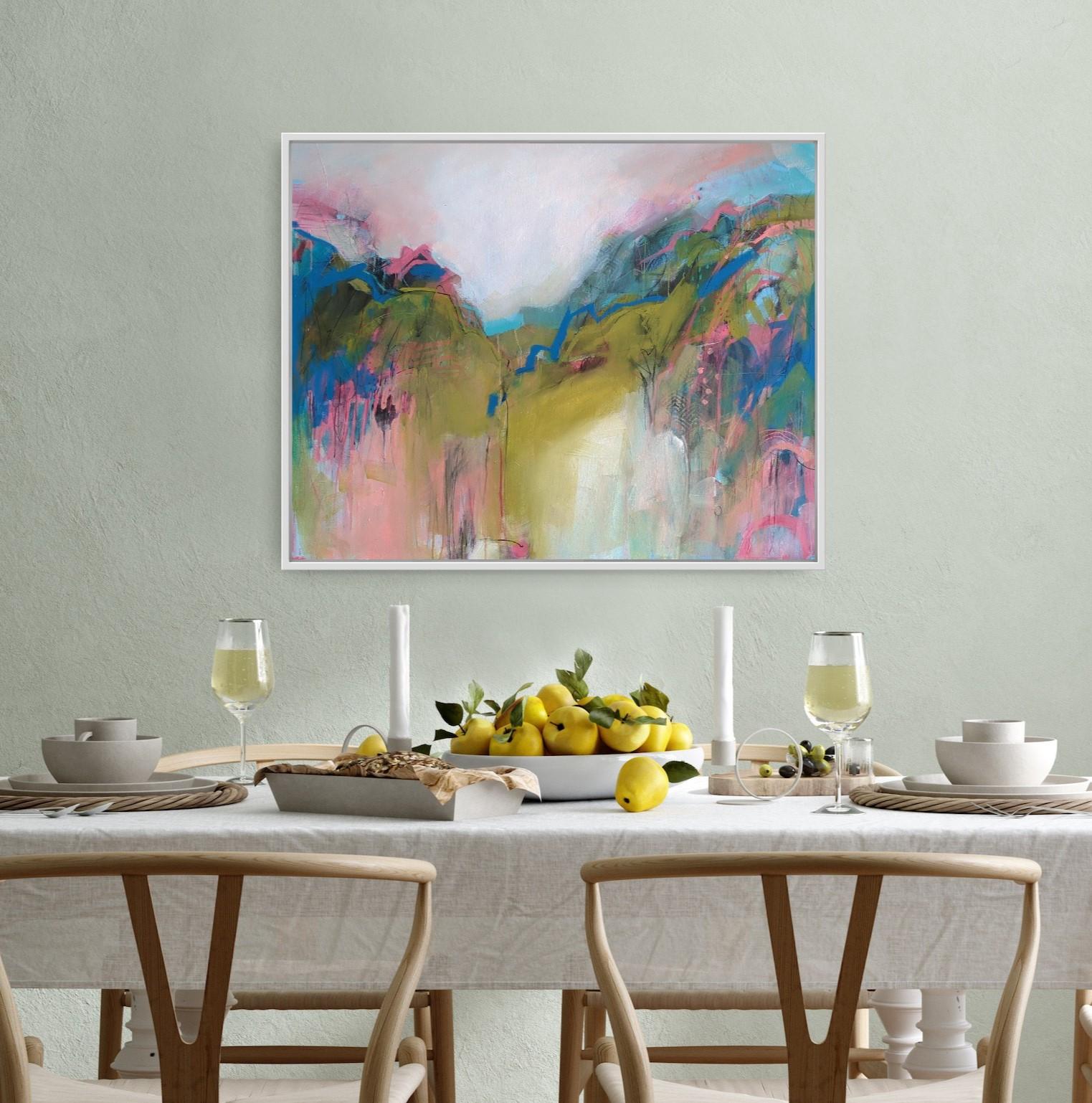 Primavera inquieta, Quadro originale, Paesaggio, Astratto, Arte astratta in vendita 2