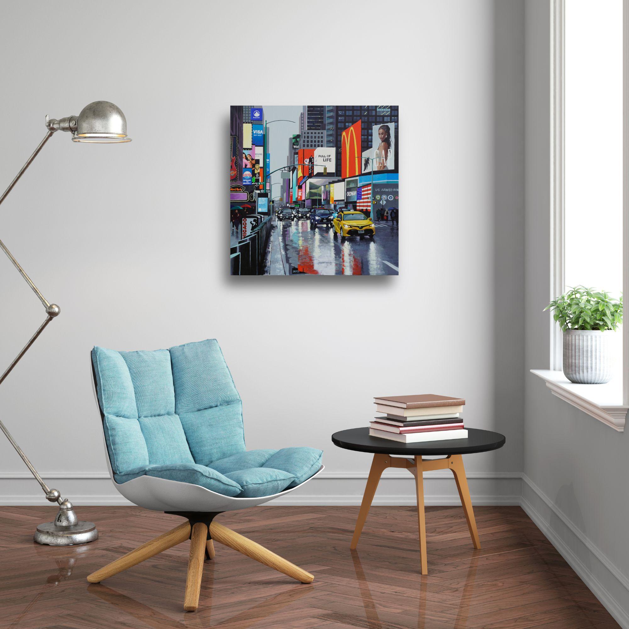 7th Avenue, NY - original cityscape impressionism painting-contemporary Art - Painting by Jo Quigley