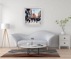 Afternoon Shopping, Knightsbridge - original painting -contemporary realism art