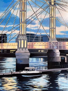 Evening Light, Albert Bridge - original painting -contemporary realism artwork