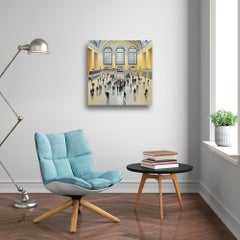 Grand Central Station-original cityscape impressionism painting-contemporary Art