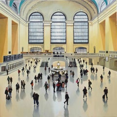 Grand Central Station-original cityscape impressionism painting-contemporary Art