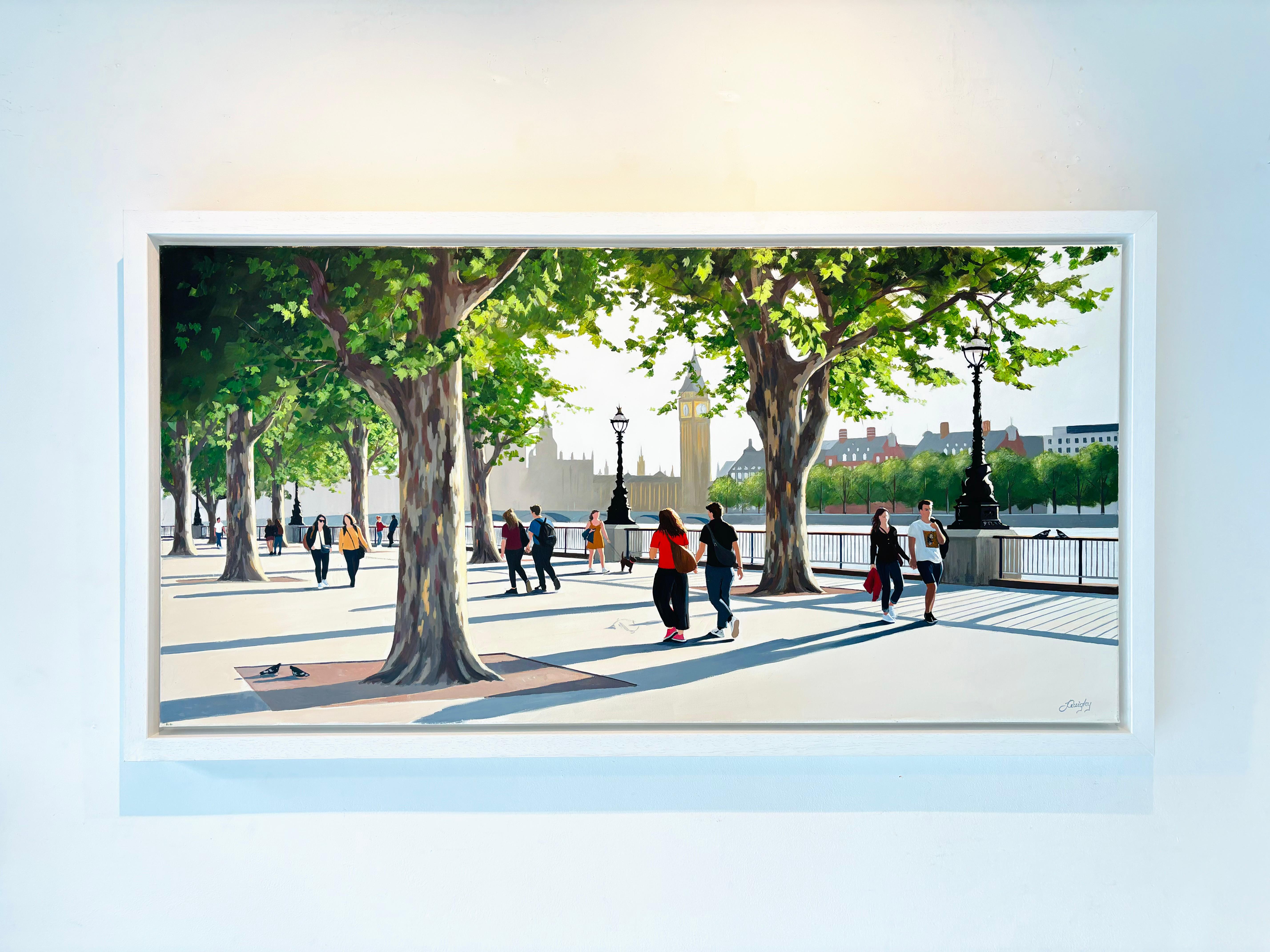 September Afternoon, Southbank II-original cityscape painting-contemporary Art - Painting by Jo Quigley