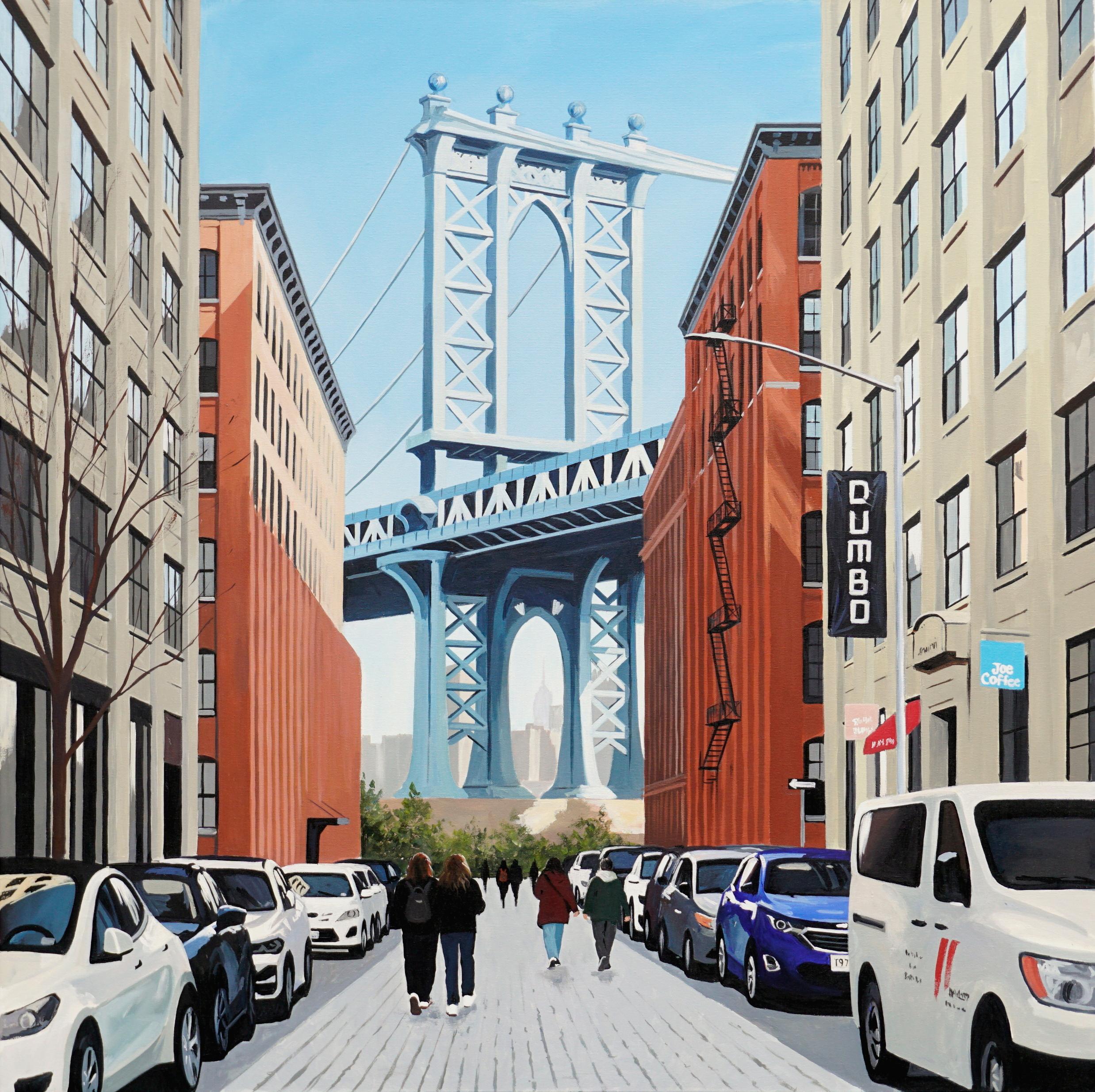 Landscape Painting di Jo Quigley - Via Washington, New York  - dipinto originale di paesaggio urbano - arte contemporanea del realismo