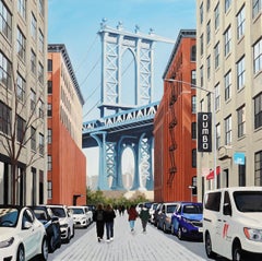 Washington St., New York, New York  - Original Stadtbild - zeitgenössische realistische Kunst