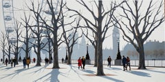 Westminster Walk II-original impressionism cityscape painting-contemporary Art