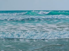 Emerald Waves, Acrylic Seascape Painting, Contemporary Landscape Artwork
