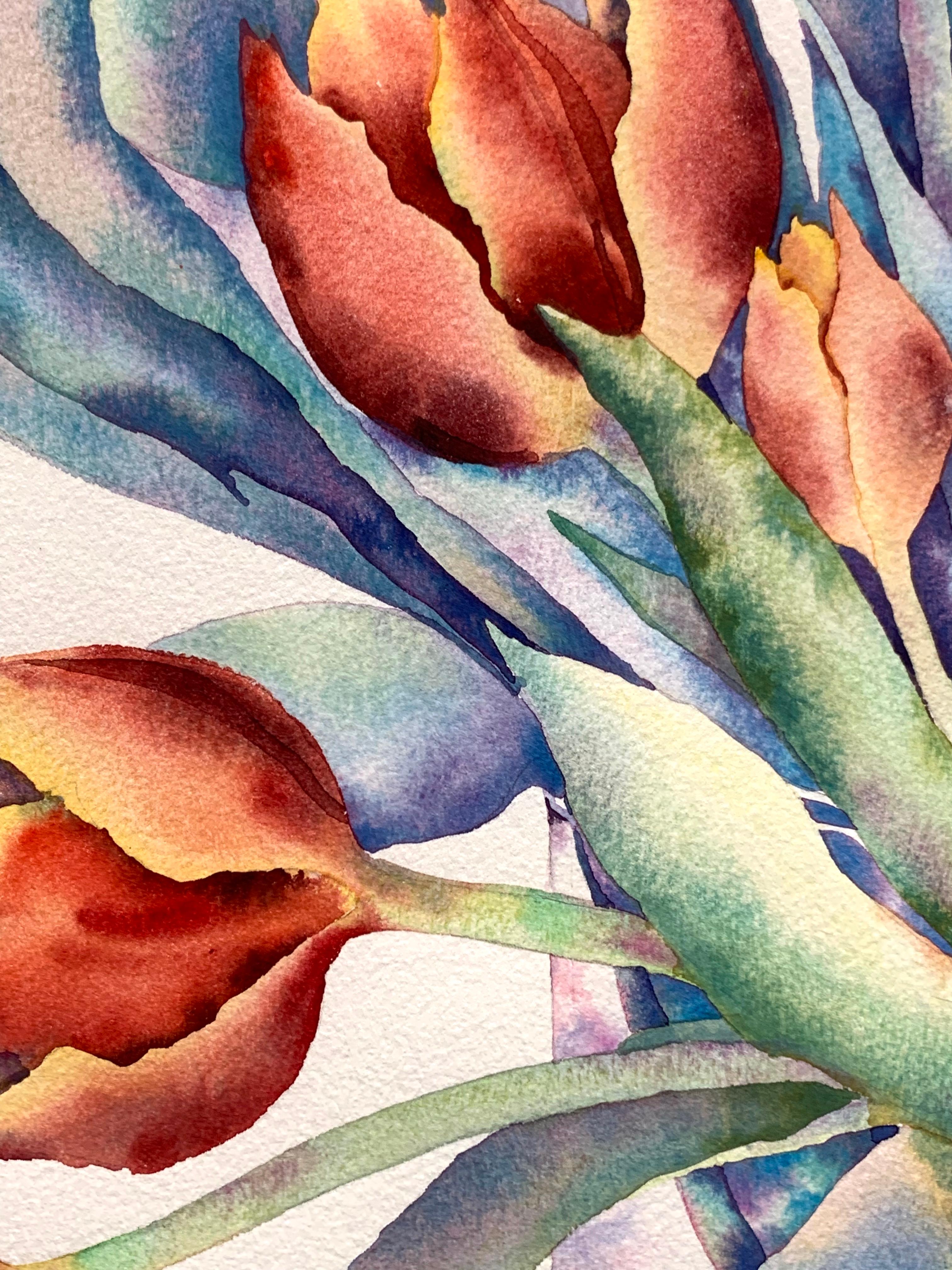 Blumenstillleben mit Tulpen  (Realismus), Painting, von Jo Spiller