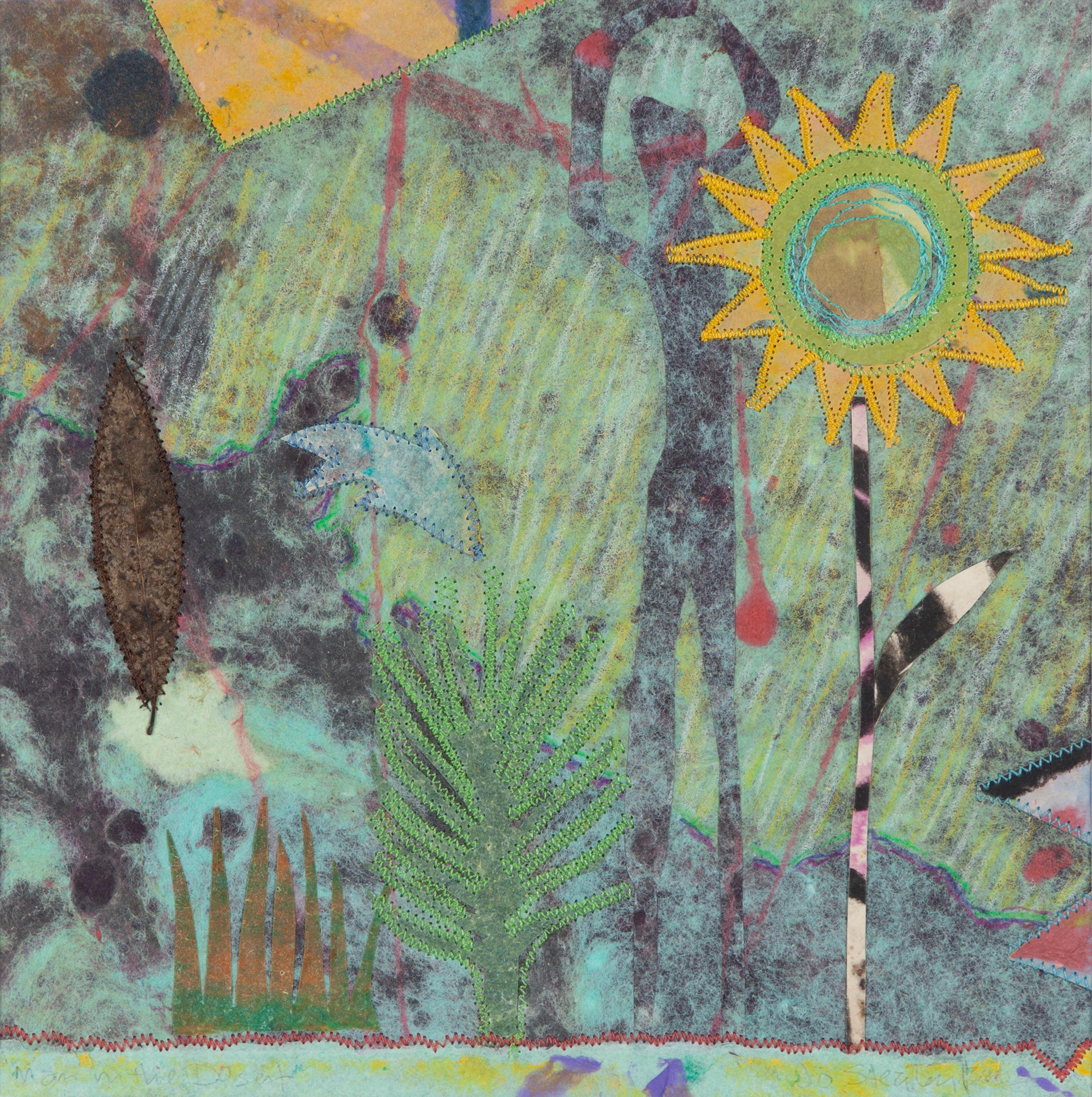 L'homme dans le désert - Contemporain Mixed Media Art par Jo Stealey