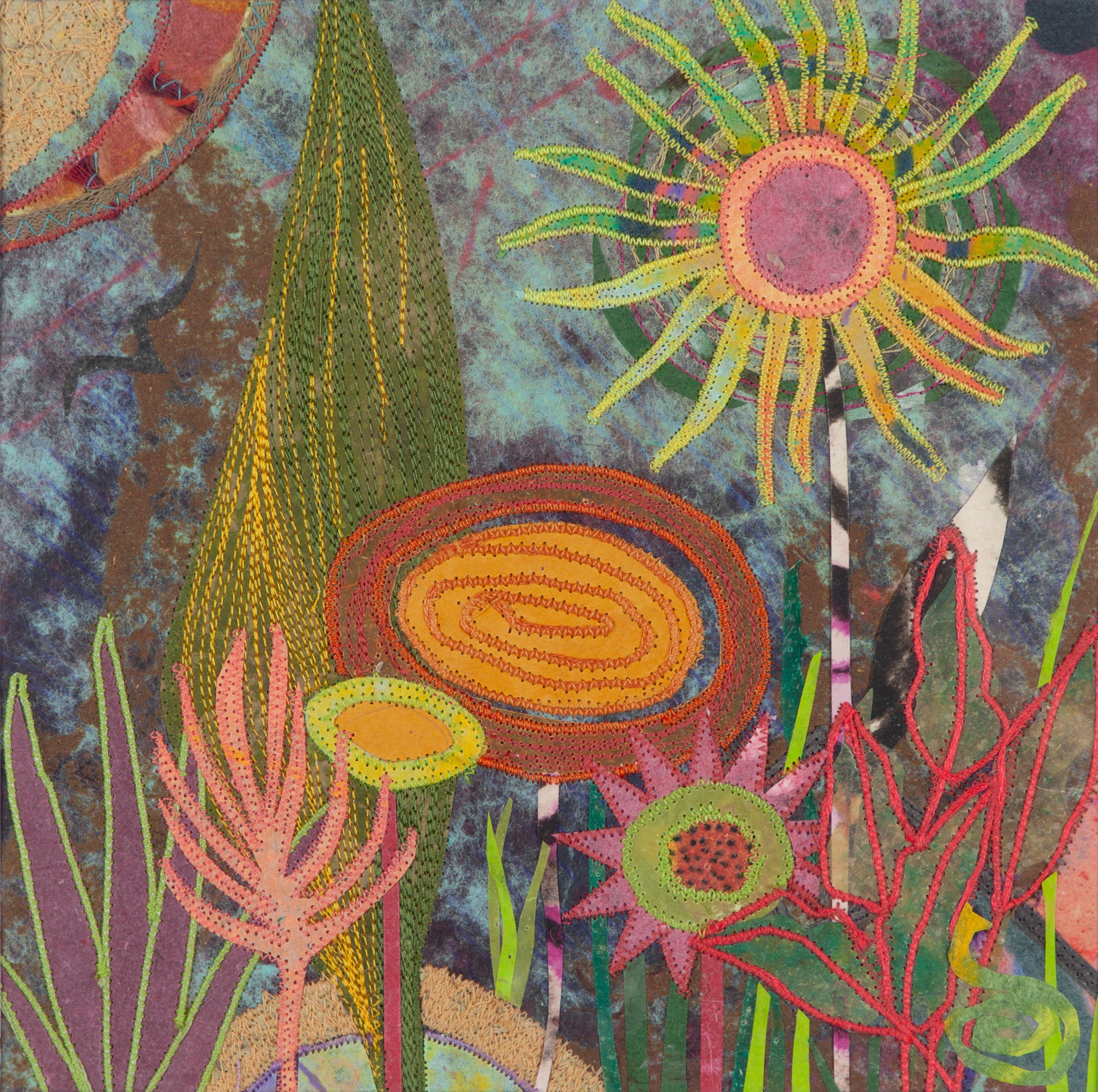 Jardín nocturno - Mixed Media Art Contemporáneo de Jo Stealey