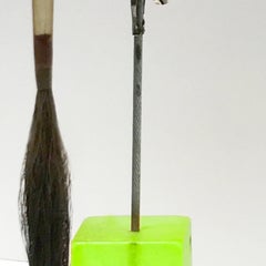 Jo Yarrington, Ghost Girls, Camel Hair Brush Display, 2018, Found Objects, Metal