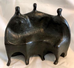 Large Bronze Sculpture Figural Group German Modernist Expressionist