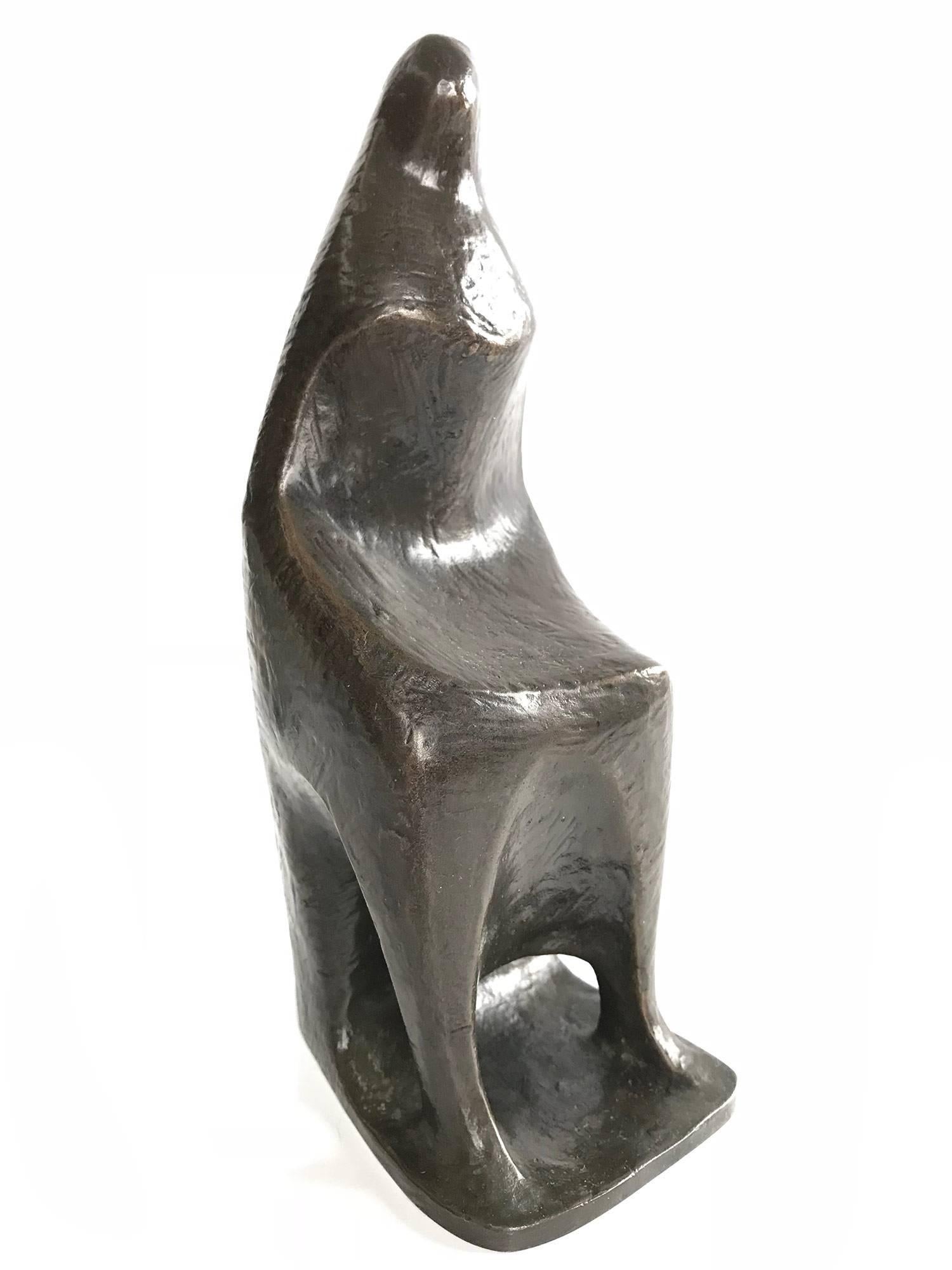 „Sitt-Figur mit Blick auf“ Moderne Bronze aus der Mitte des Jahrhunderts  im Angebot 2