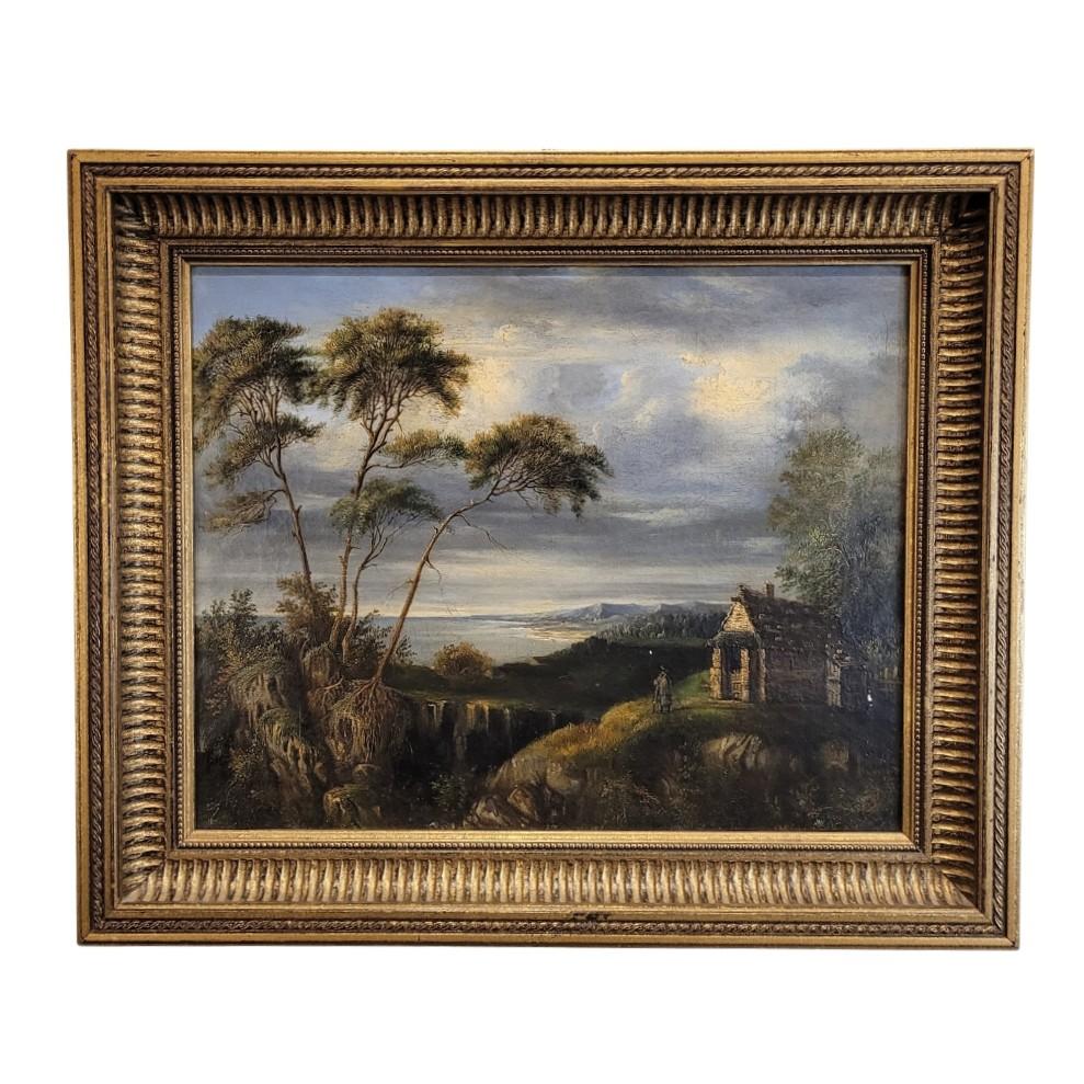 Blick auf den Sonnenaufgang von einer felsigen Landschaft aus – Painting von Joachim Govertsz  Camphuysen