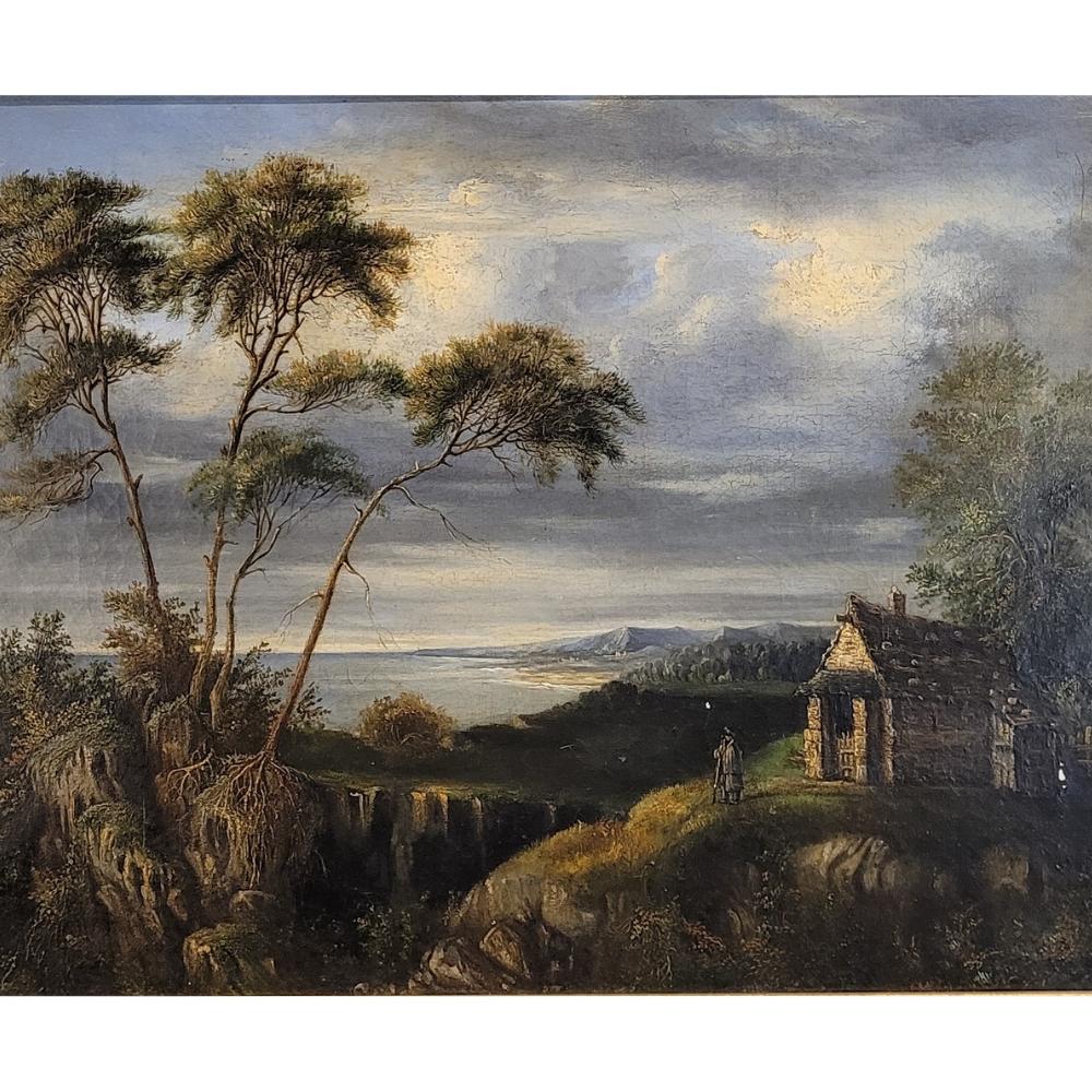 Blick auf den Sonnenaufgang von einer felsigen Landschaft aus (Braun), Landscape Painting, von Joachim Govertsz  Camphuysen