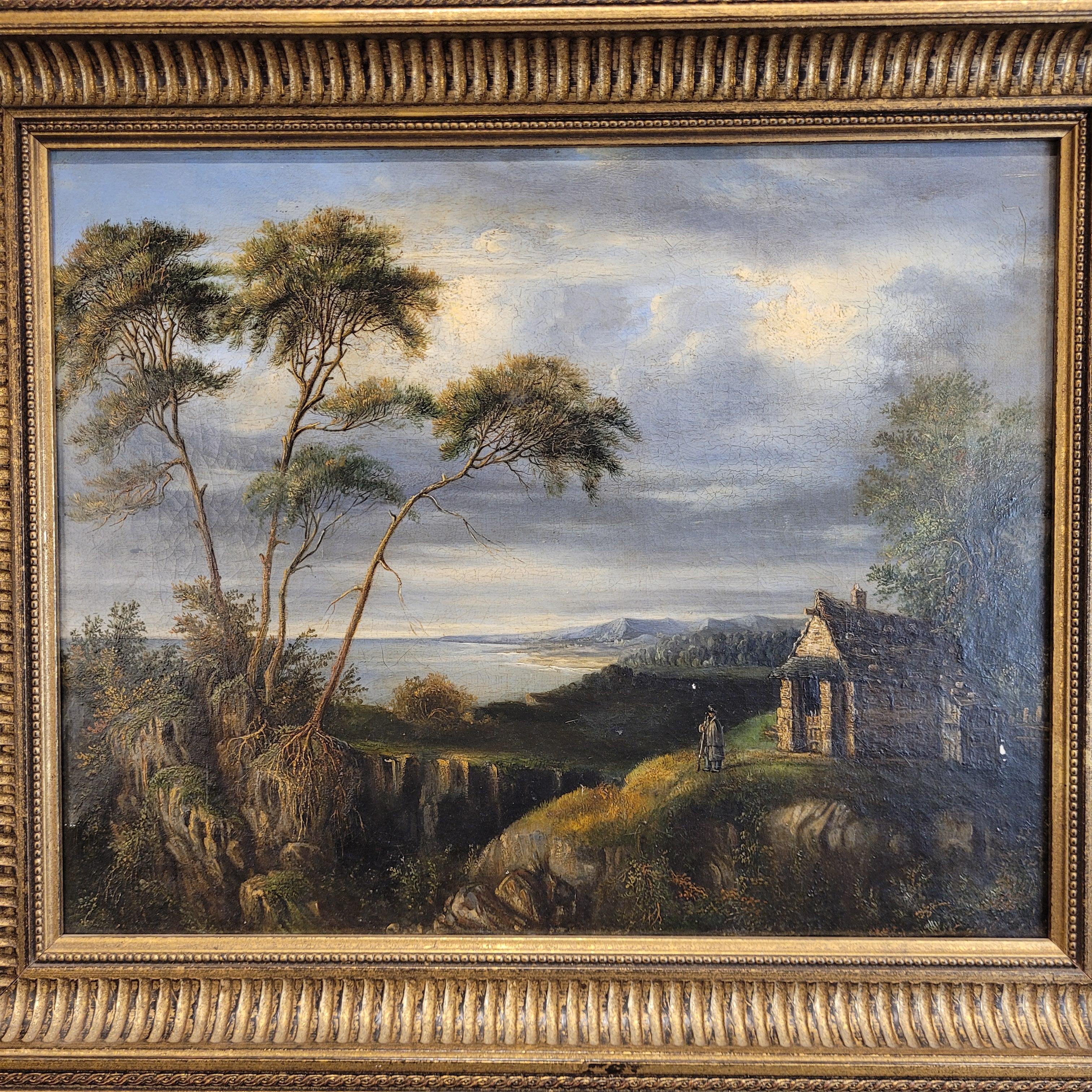 Blick auf den Sonnenaufgang von einer felsigen Landschaft aus im Angebot 2