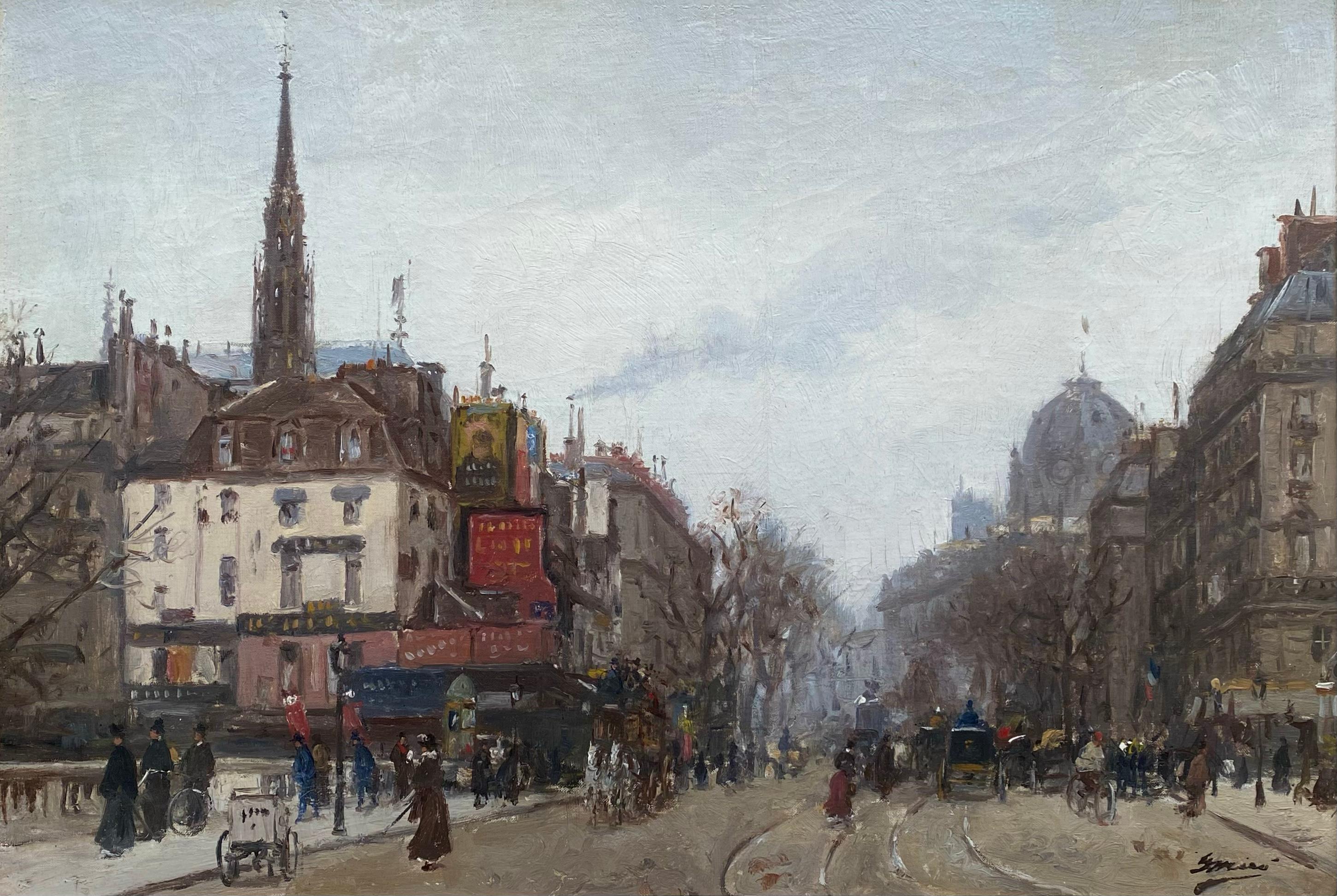 Joachim Miro, 1870-1941, pittore spagnolo, Una veduta di Parigi, olio su tela 1