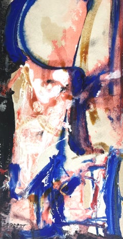 “Abstract in Blue and Pink”