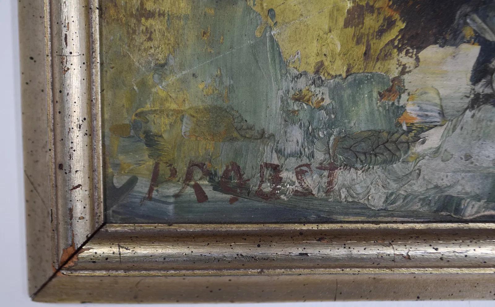 Joachim Probst Abstraktes florales Öl auf Karton, signiert 1956 (Unbekannt) im Angebot