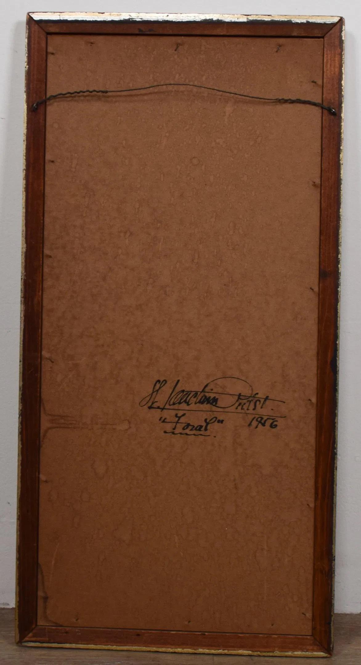 Joachim Probst Abstraktes florales Öl auf Karton, signiert 1956 (20. Jahrhundert) im Angebot