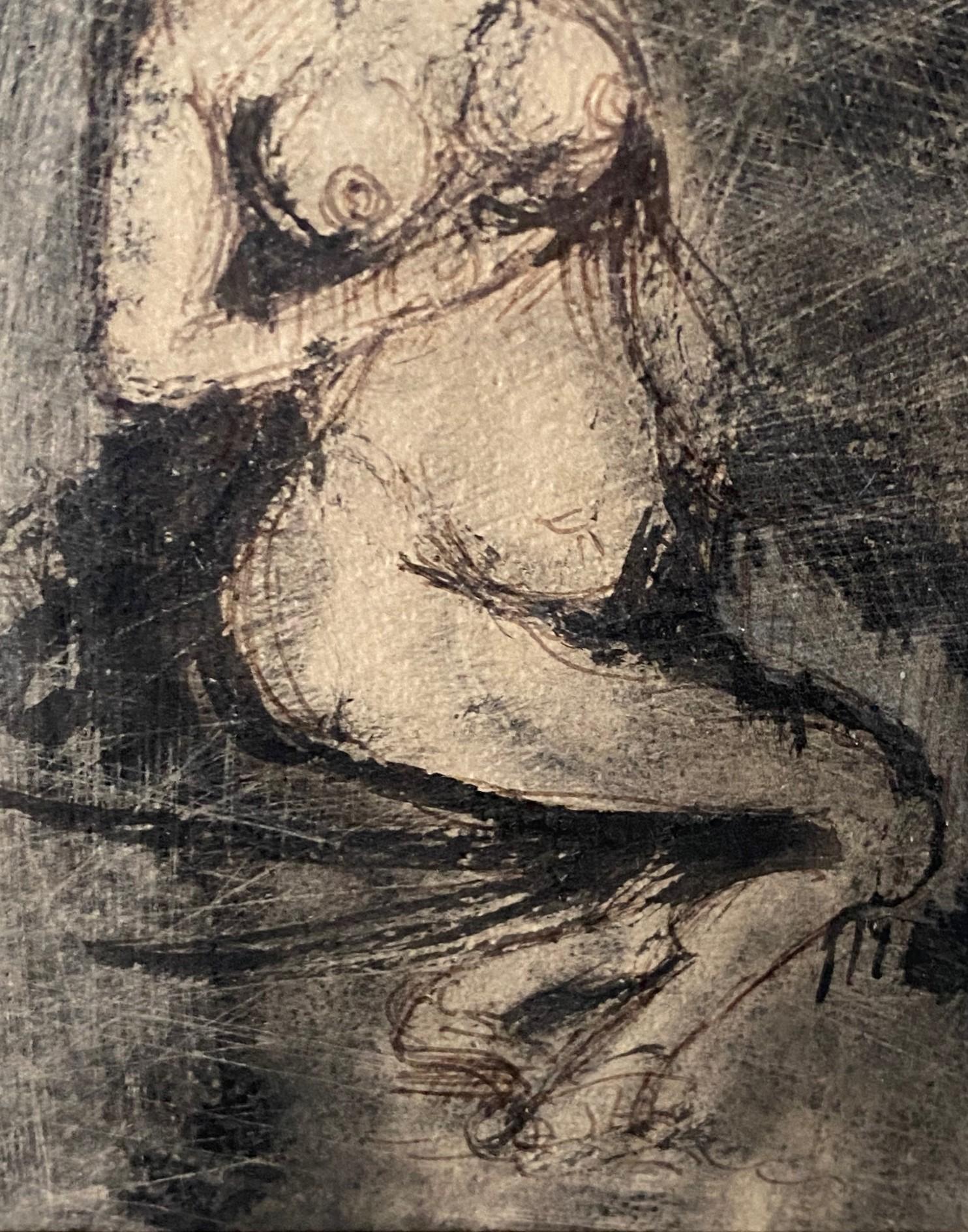 Peinture de nu féminine moderne du milieu du siècle dernier de Joachim Probst, NY Art mixte signée en vente 4