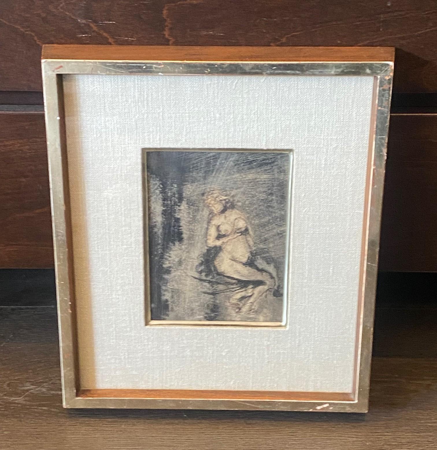 Une fantastique et très séduisante peinture originale en technique mixte sur papier cartonné de l'artiste new-yorkais de Greenwich Village Joachim (Jack) Probst (1913-1980).  L'œuvre de nu féminin est intitulée 