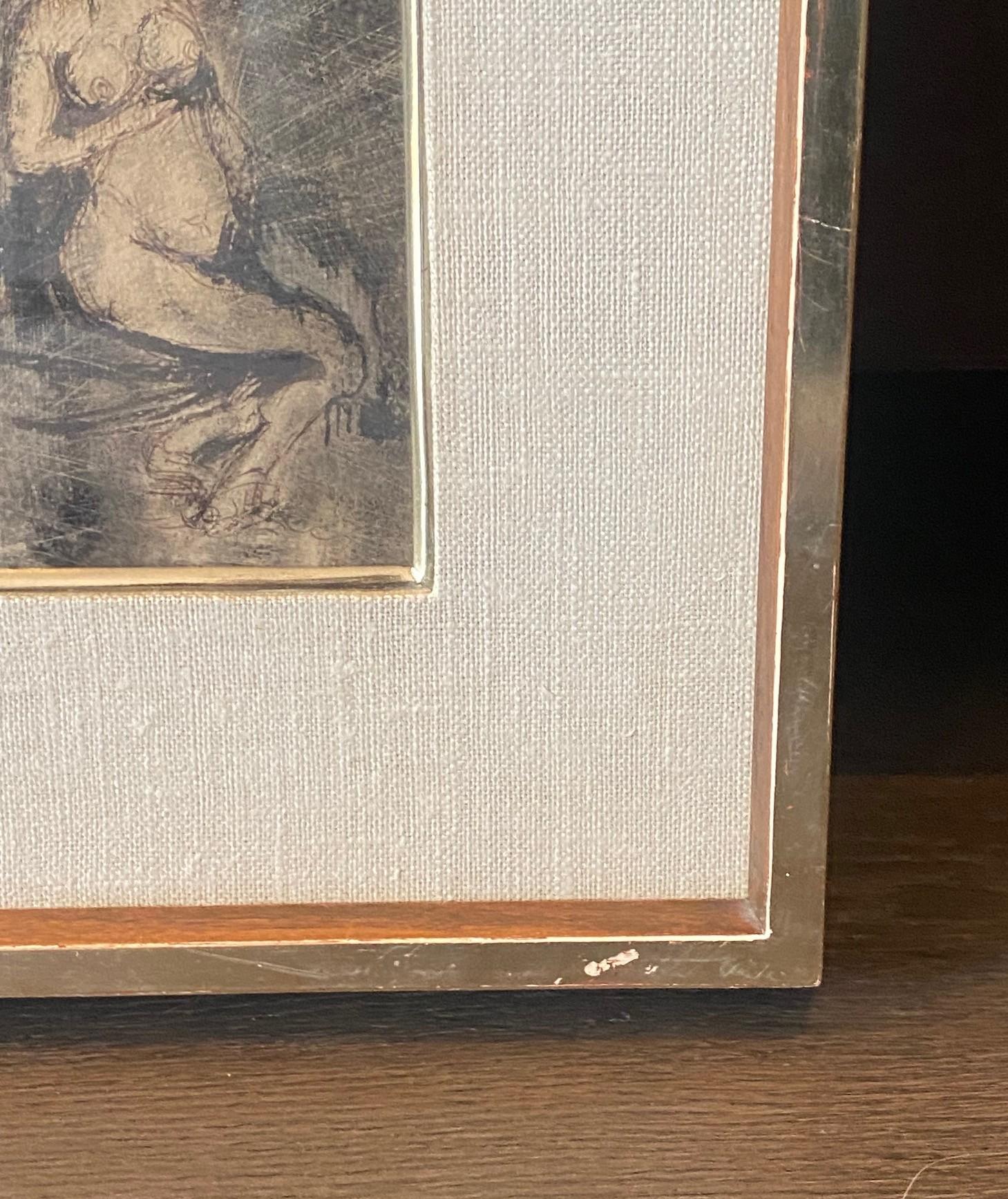 Peinture de nu féminine moderne du milieu du siècle dernier de Joachim Probst, NY Art mixte signée en vente 1