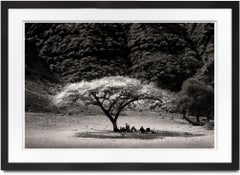 Midday in Rift Valley, Africa, people, black and white photography, family