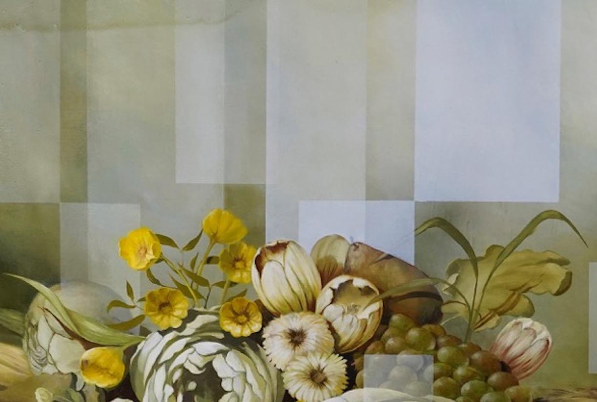 Balconies of the Sky II von Joachim van der Vlugt - Halbabstraktes Blumengemälde im Angebot 6