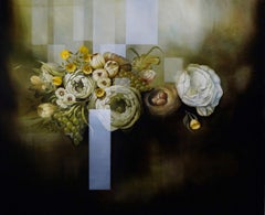 Balcones del cielo II de Joachim van der Vlugt - Pintura floral semiabstracta