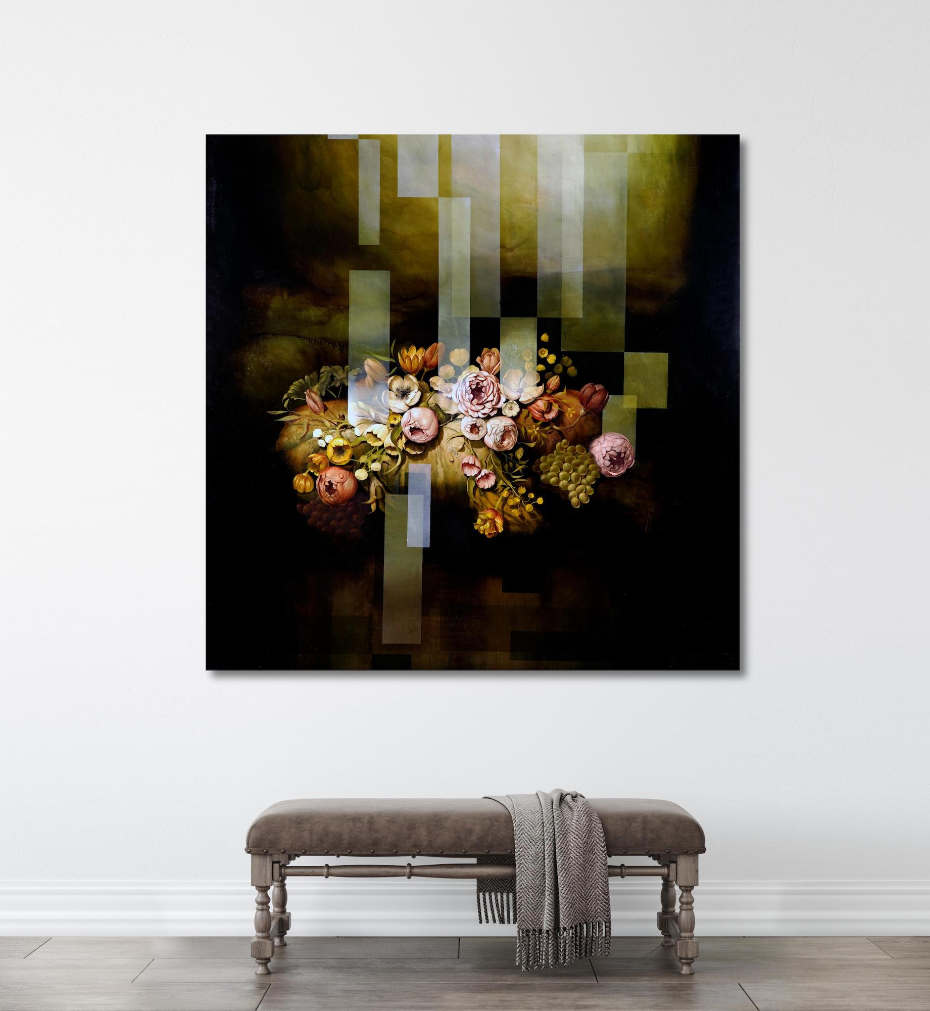 Balconies of the sky V von Joachim van der Vlugt - Halbabstrakte Malerei, Blume im Angebot 1