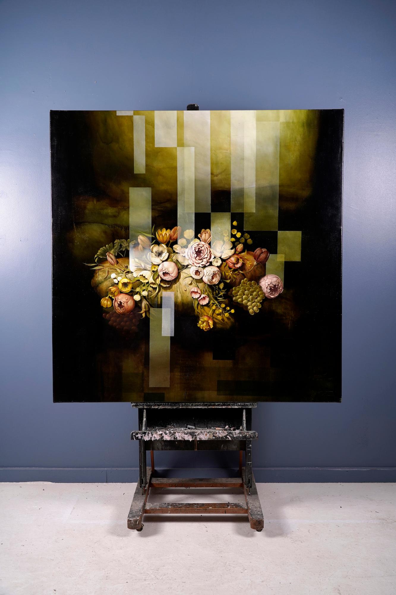 Balconies of the sky V von Joachim van der Vlugt - Halbabstrakte Malerei, Blume im Angebot 2