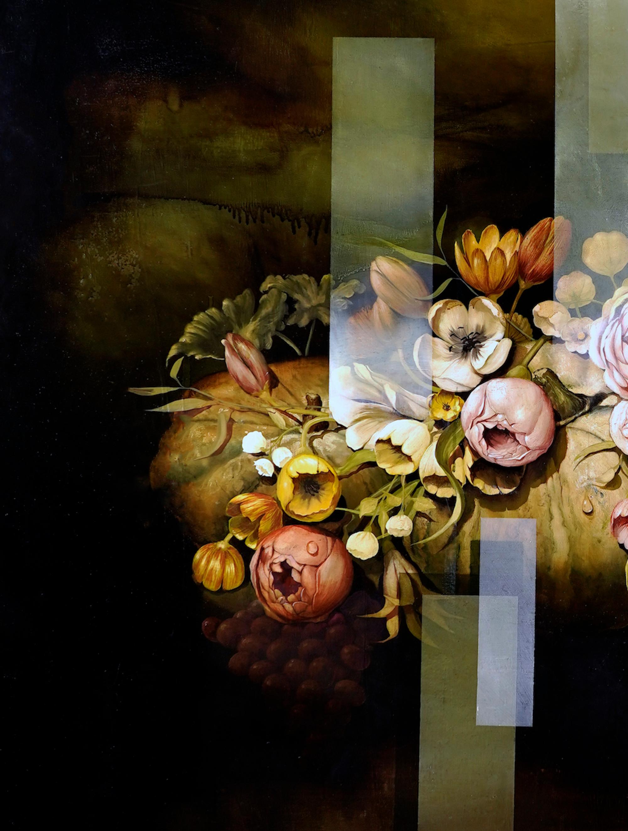 Balconies of the sky V von Joachim van der Vlugt - Halbabstrakte Malerei, Blume im Angebot 3