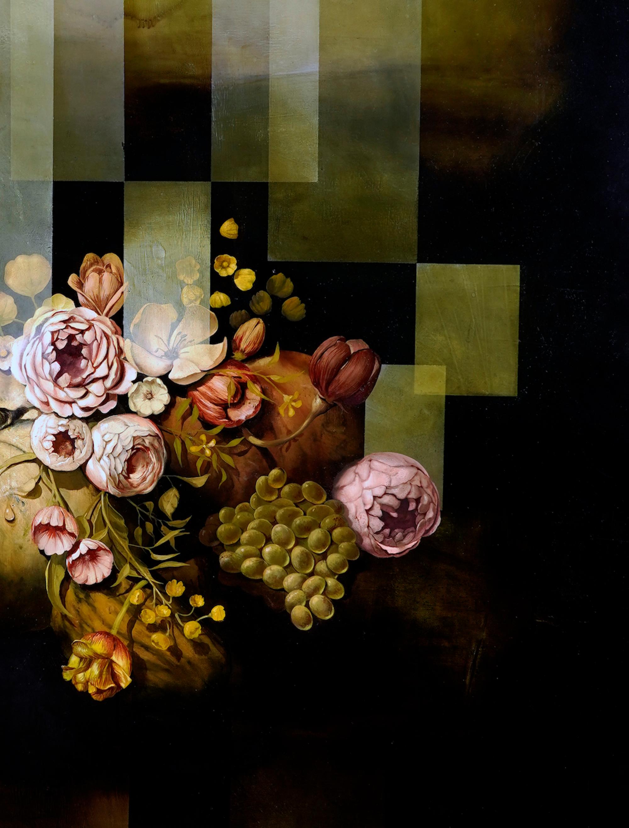 Balconies of the sky V von Joachim van der Vlugt - Halbabstrakte Malerei, Blume im Angebot 4