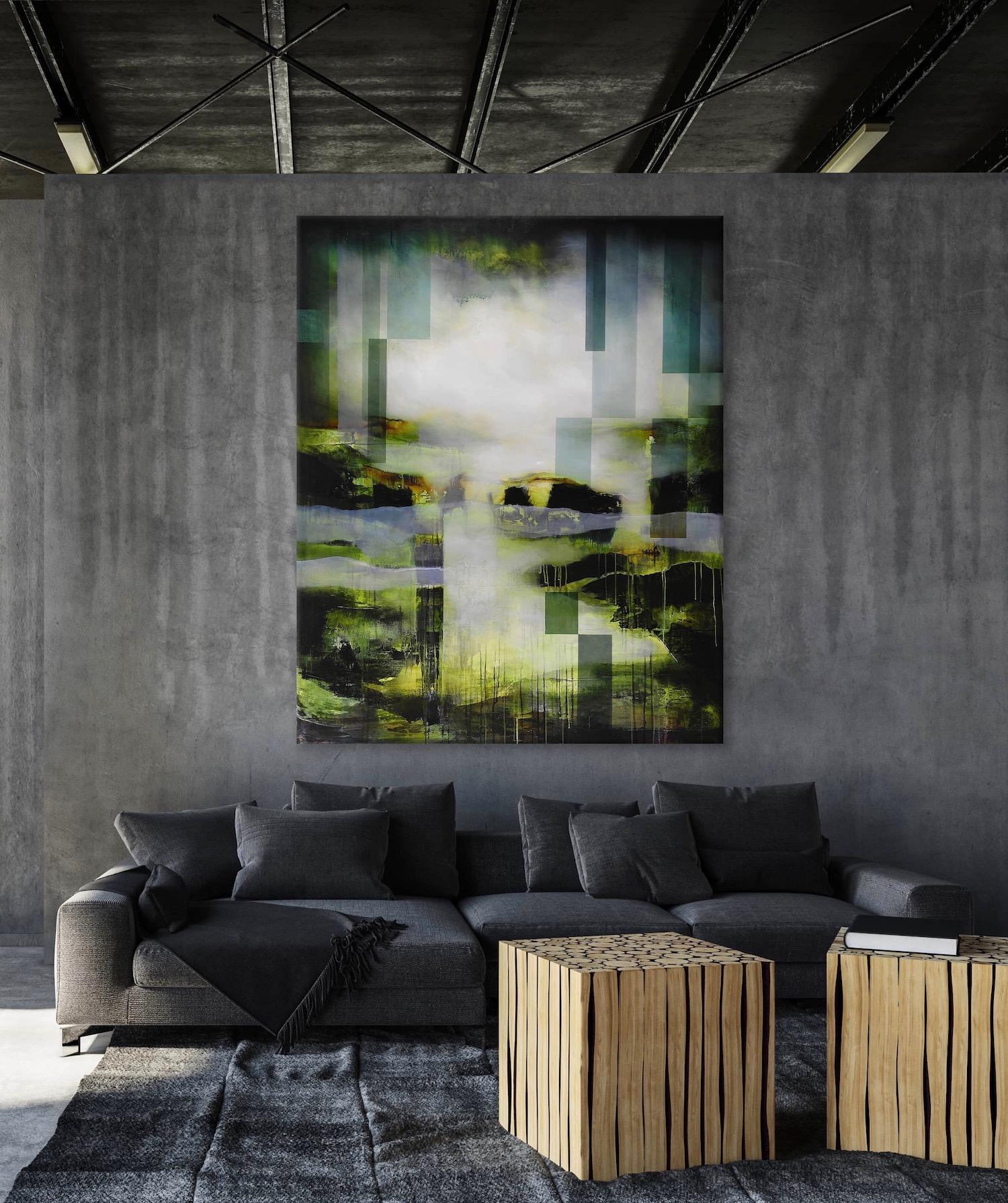 Cybergreen II by Joachim van der Vlugt - Contemporary Abstract Painting 1
