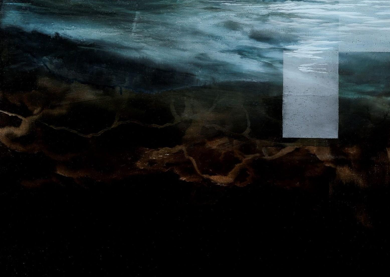 Deep End IV von Joachim van der Vlugt - Semi-abstrakte Malerei, Meer, dunkle Farben im Angebot 3