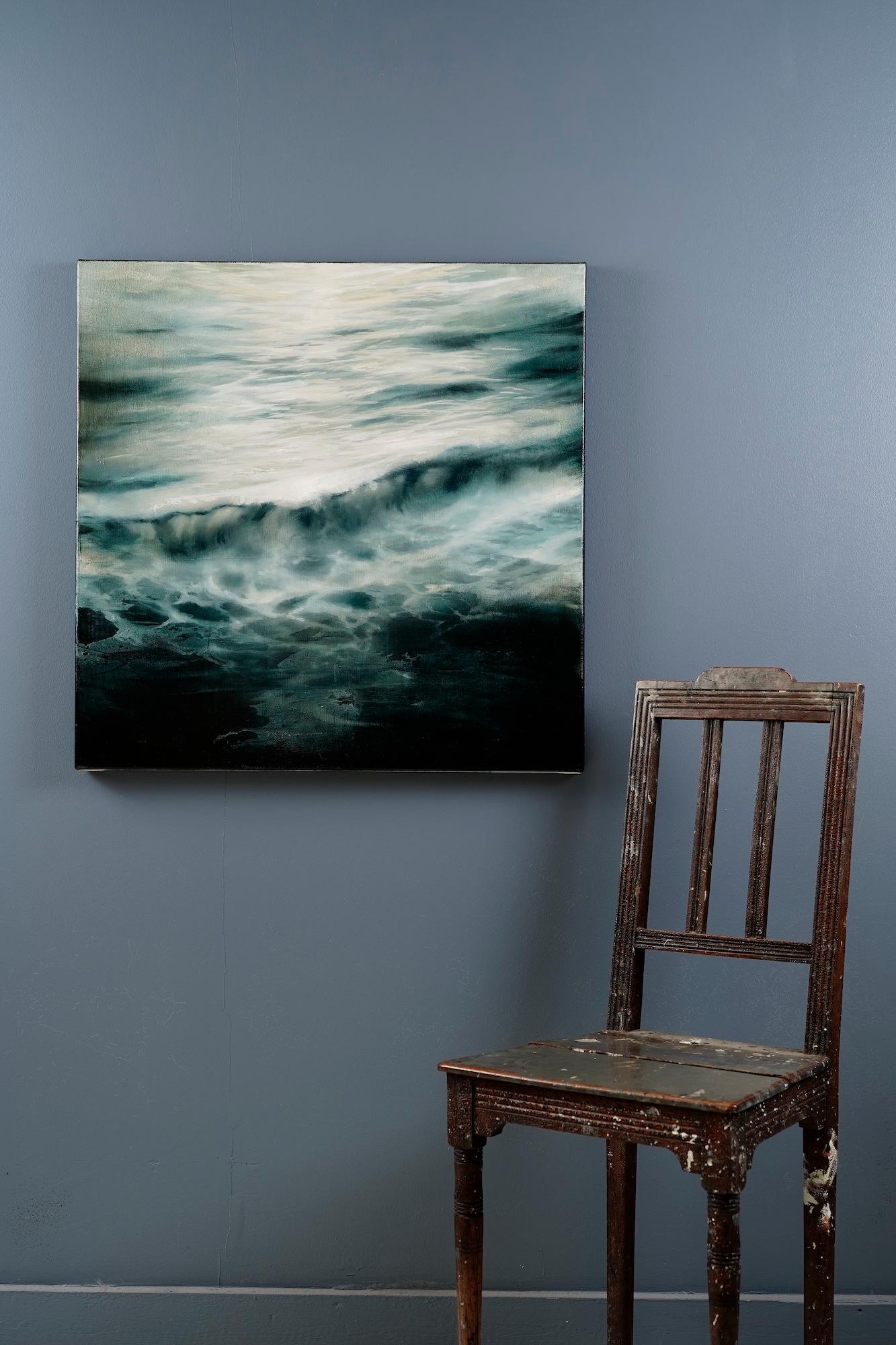 Deep End VI de Joachim van der Vlugt - Cuadro semiabstracto, mar, tonos azules en venta 1
